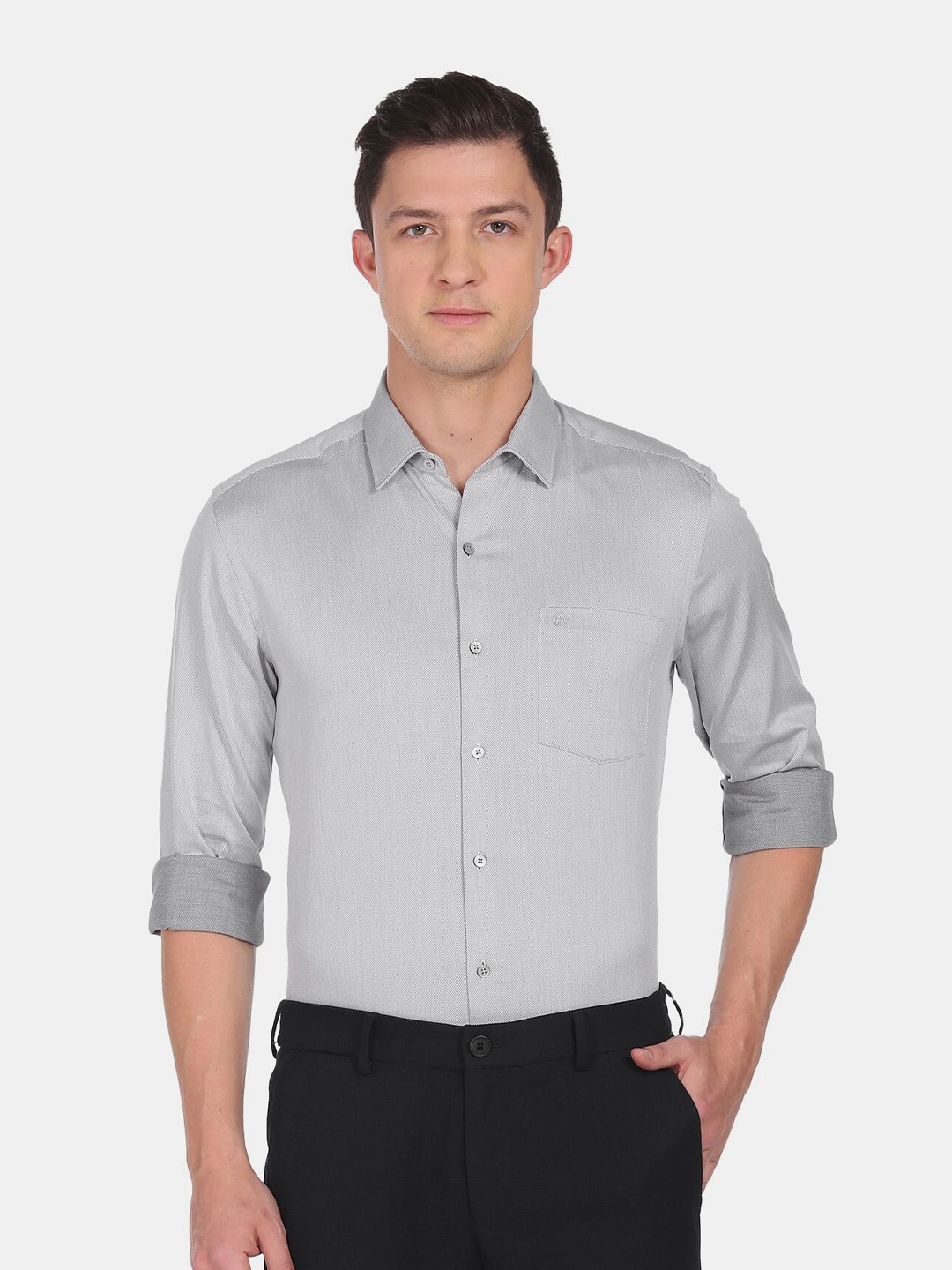 

Arrow Men Grey Slim Fit Formal Shirt