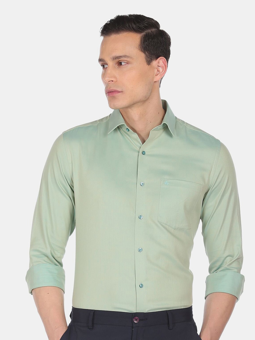 

Arrow Men Green Formal Shirt