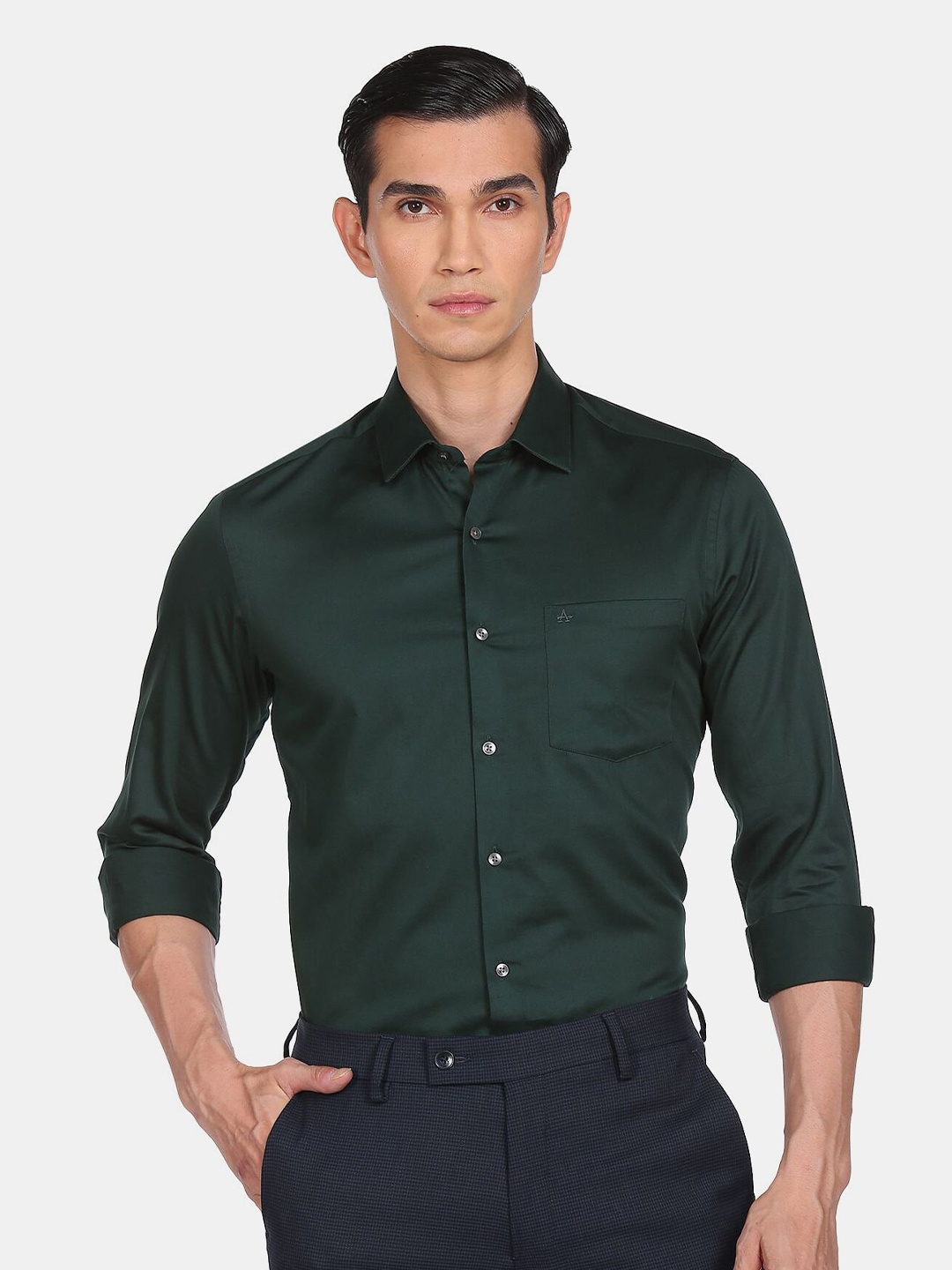 

Arrow Men Green Slim Fit Formal Shirt