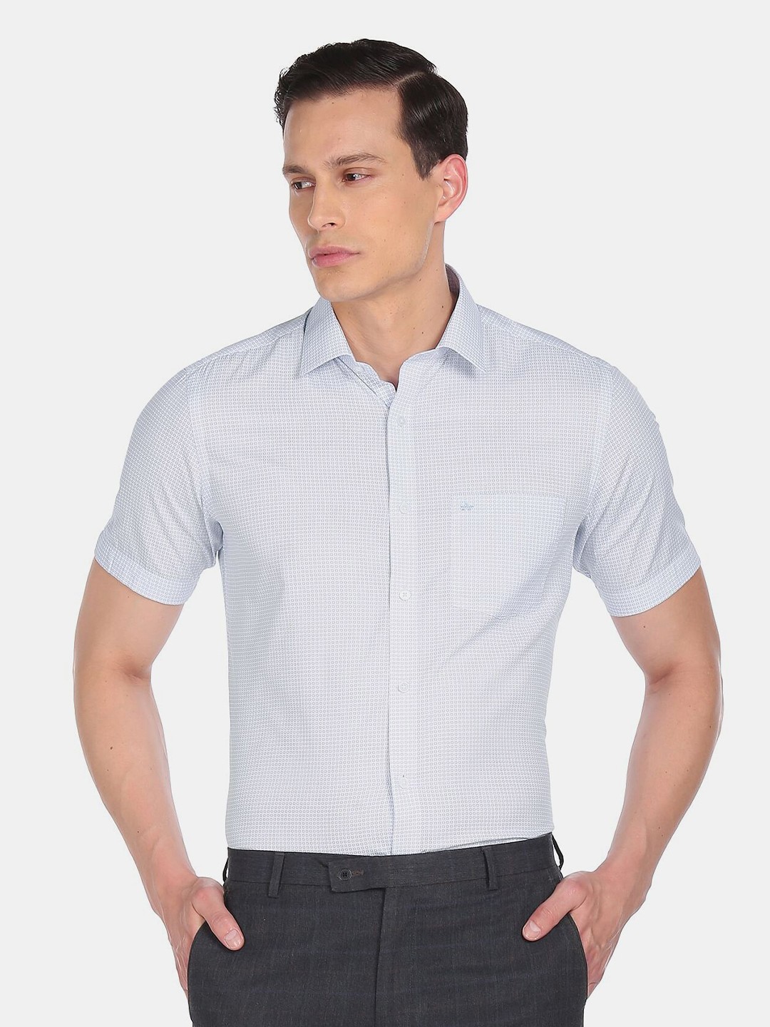 

Arrow Men White Printed Formal Shirt