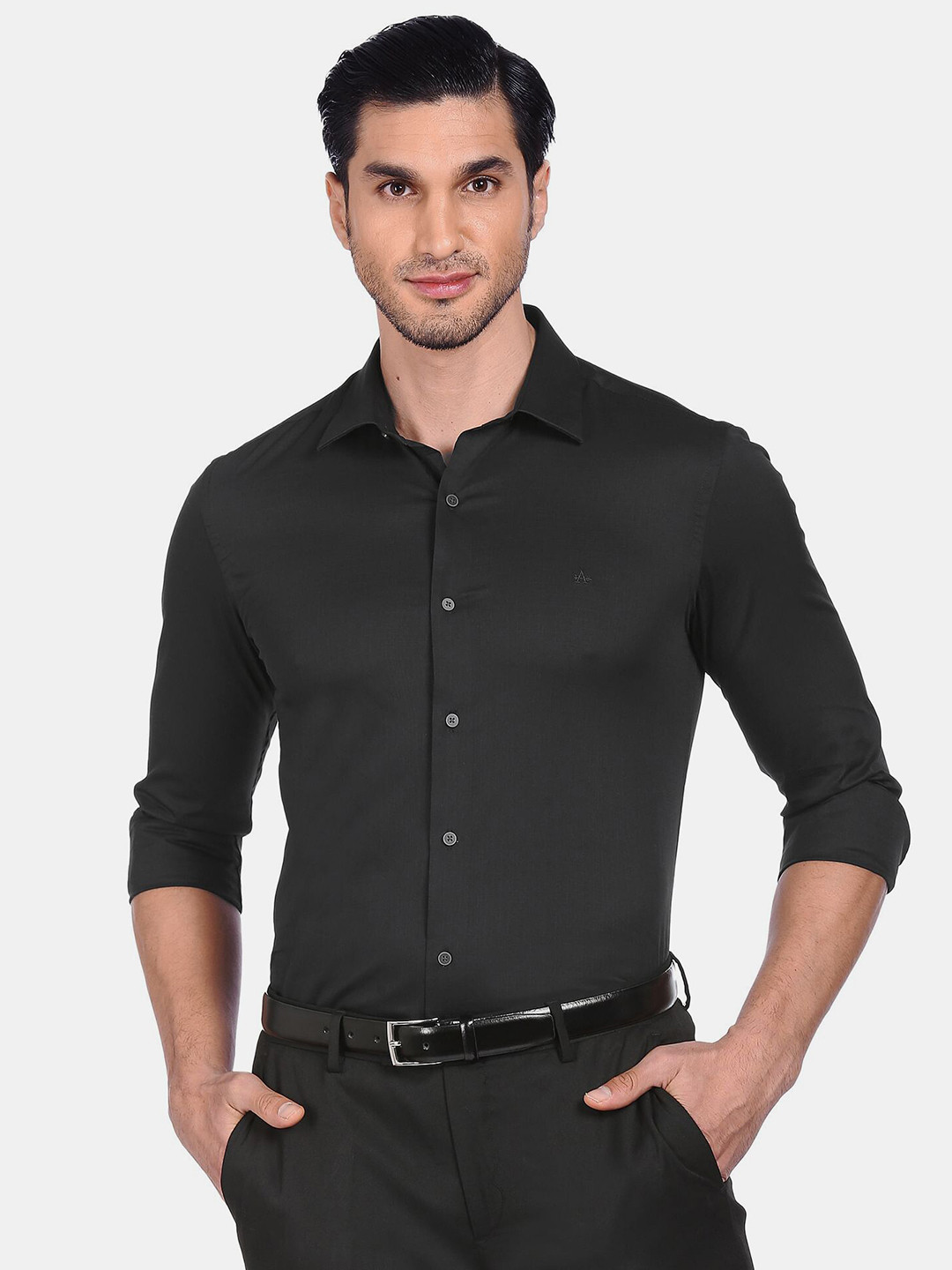 

Arrow New York Men Black Solid Skinny Fit Formal Shirt
