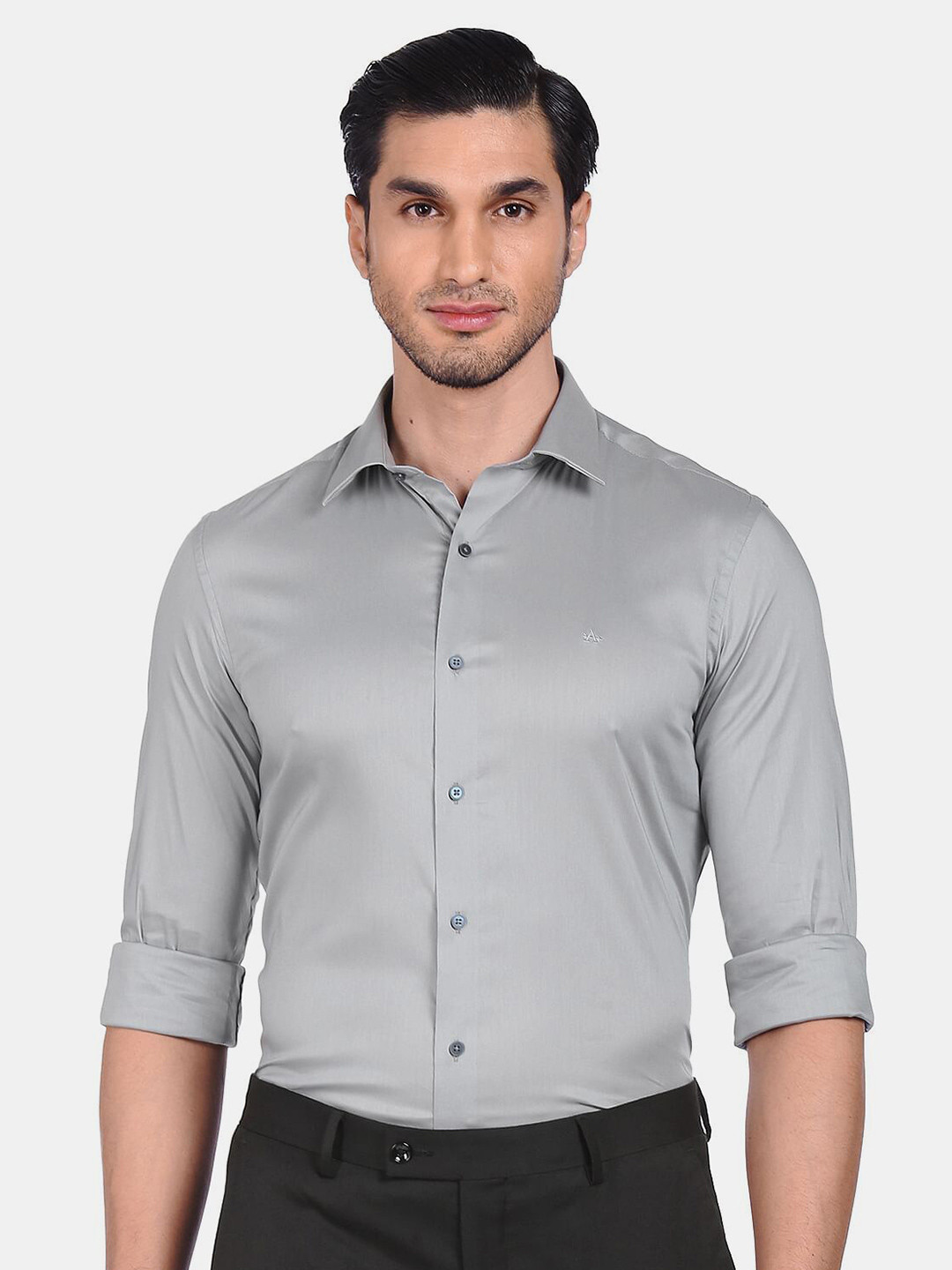 

Arrow New York Men Grey Solid Skinny Fit Formal Shirt