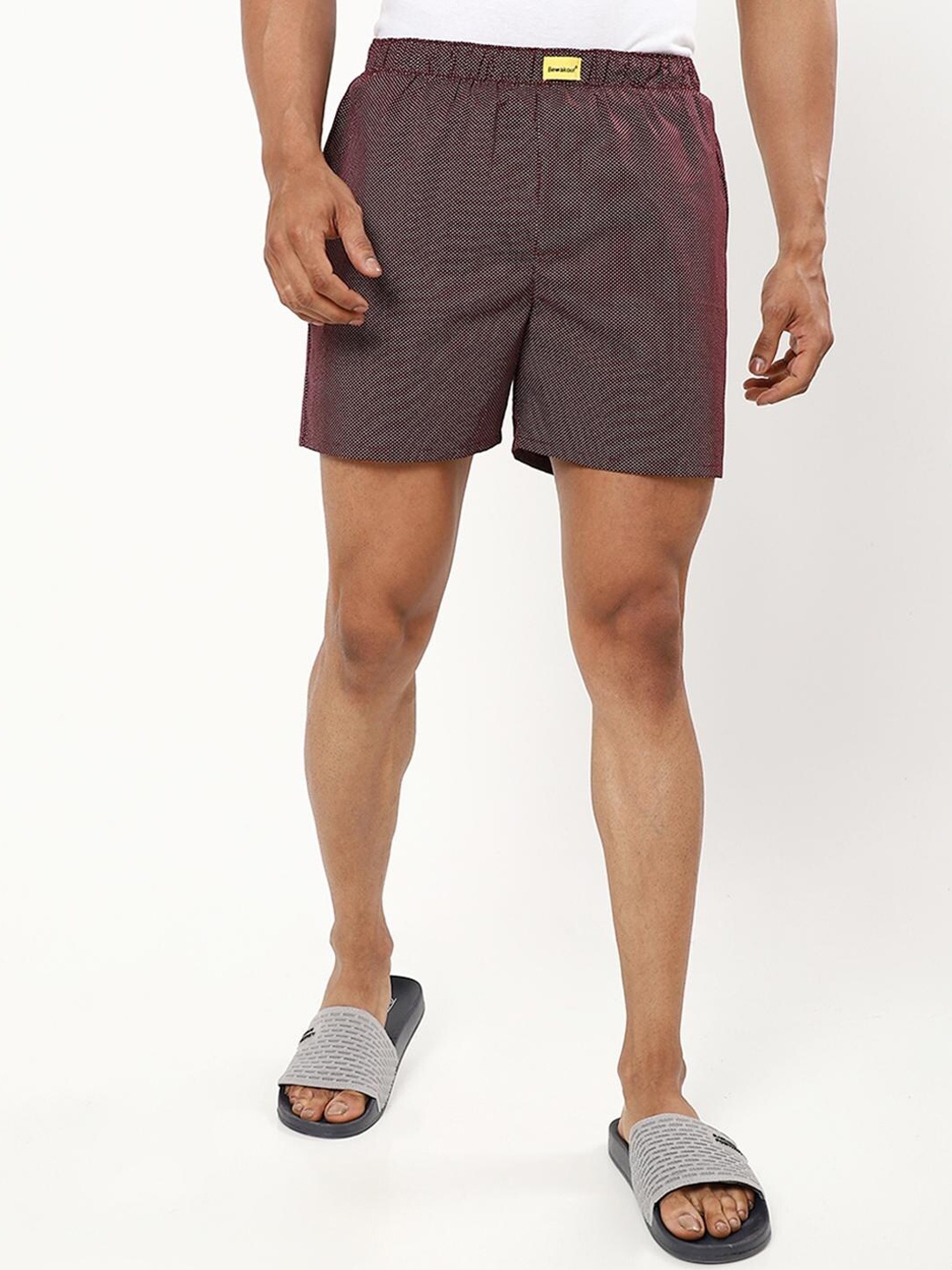 

Bewakoof Men Red Printed Cotton Boxers