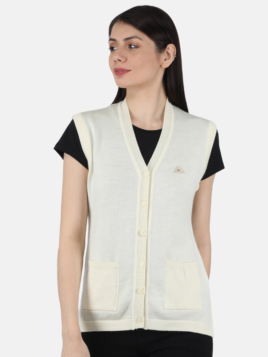 

Monte Carlo Women Off White Cable Knit Cardigan