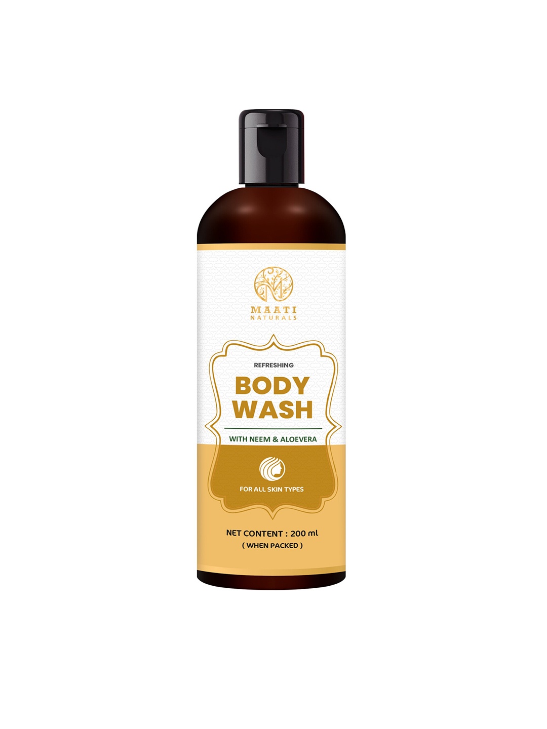 MaatiNaturals Refreshing Body Wash with Neem & Aloevera, Black