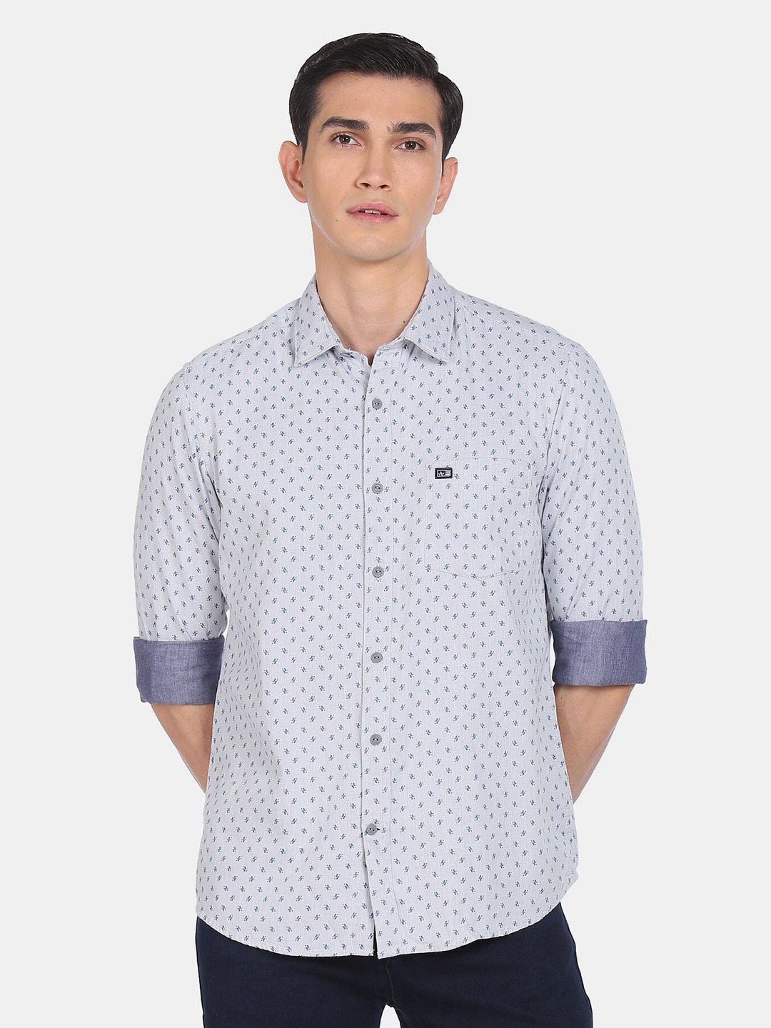 

Arrow Sport Men Grey Slim Fit Printed Casual Shirt
