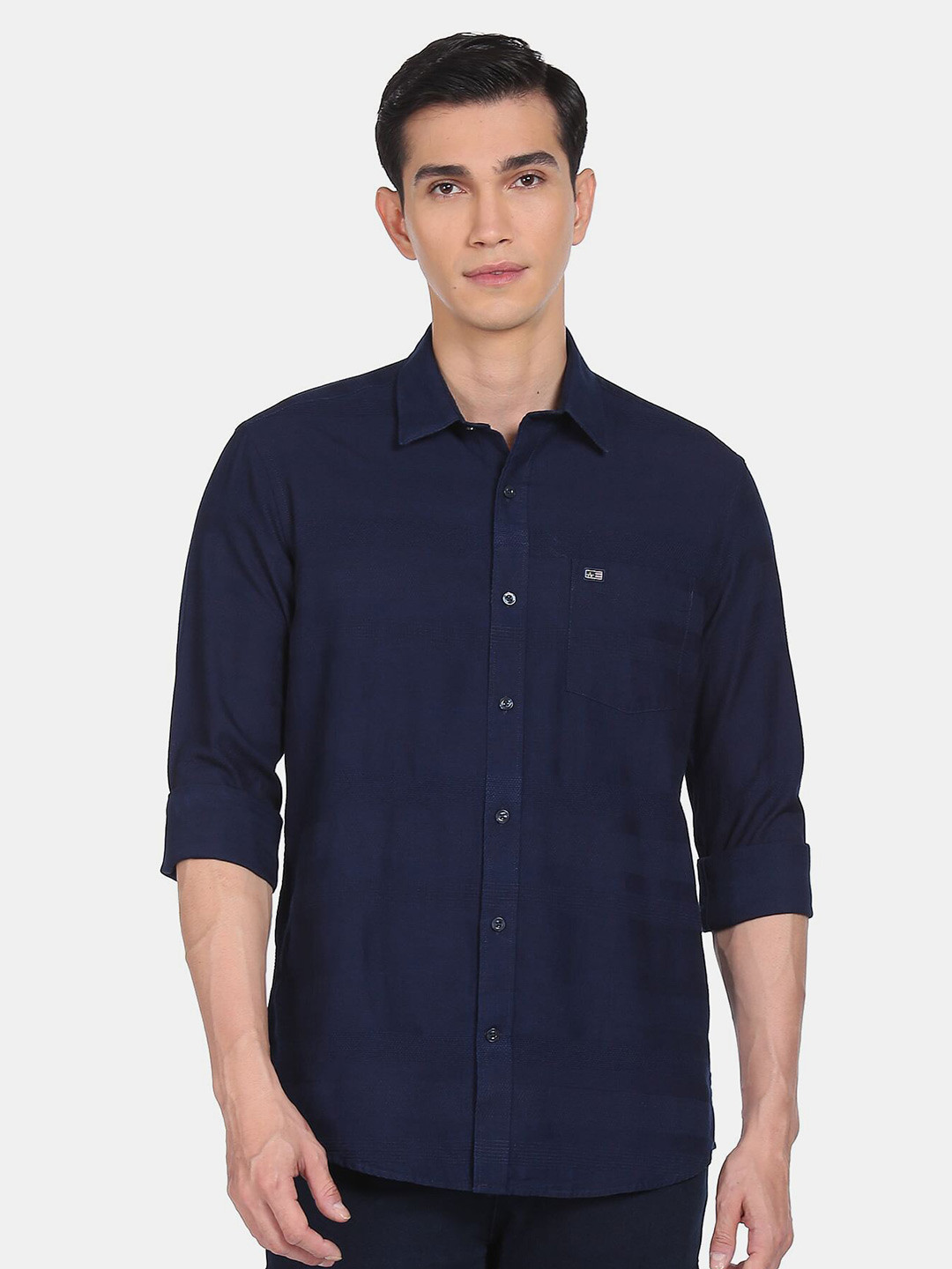 

Arrow Sport Men Blue Solid Slim Fit Pure Cotton Casual Shirt