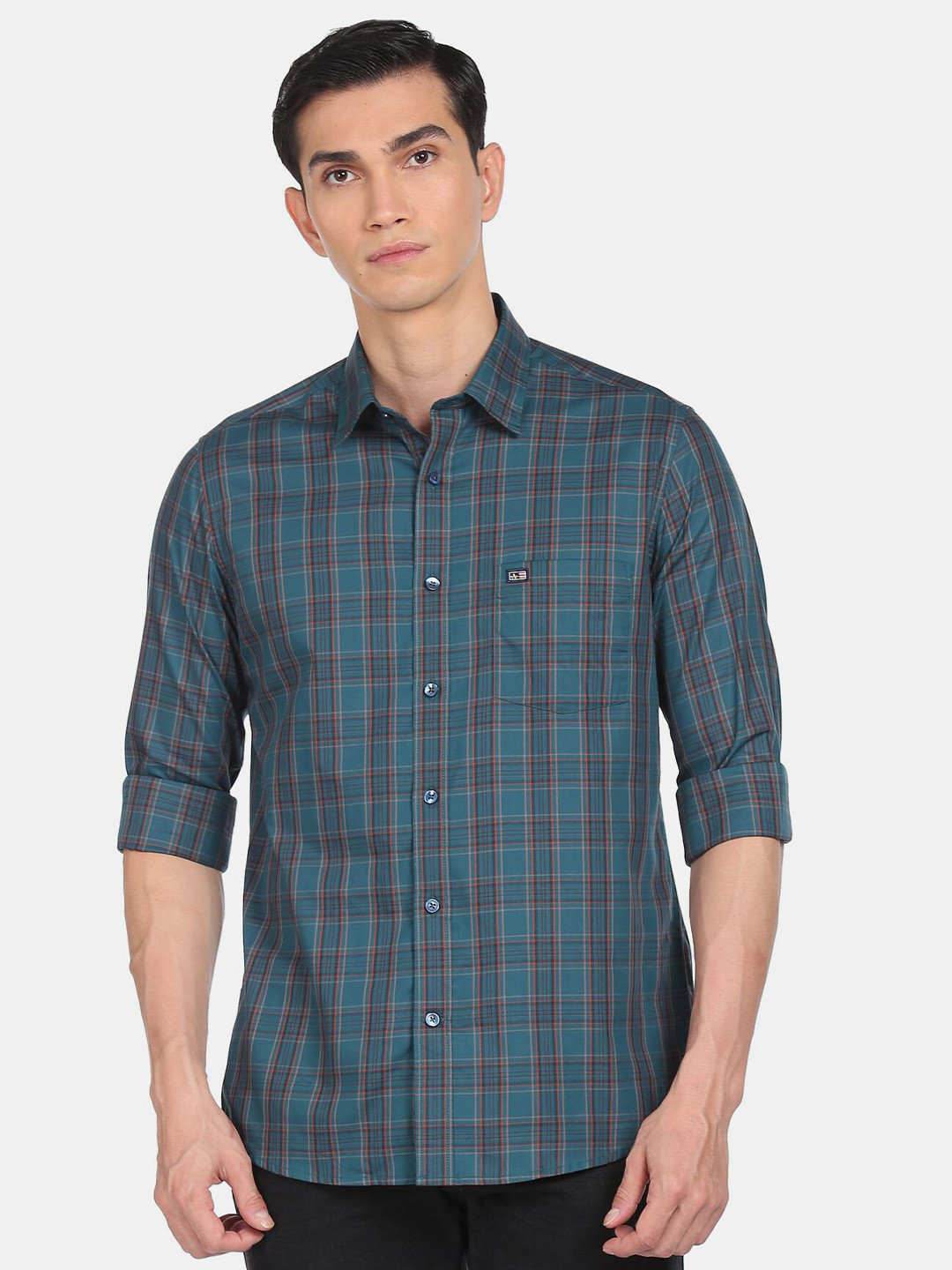 

Arrow Sport Men Teal Checked Cotton Casual Shirt