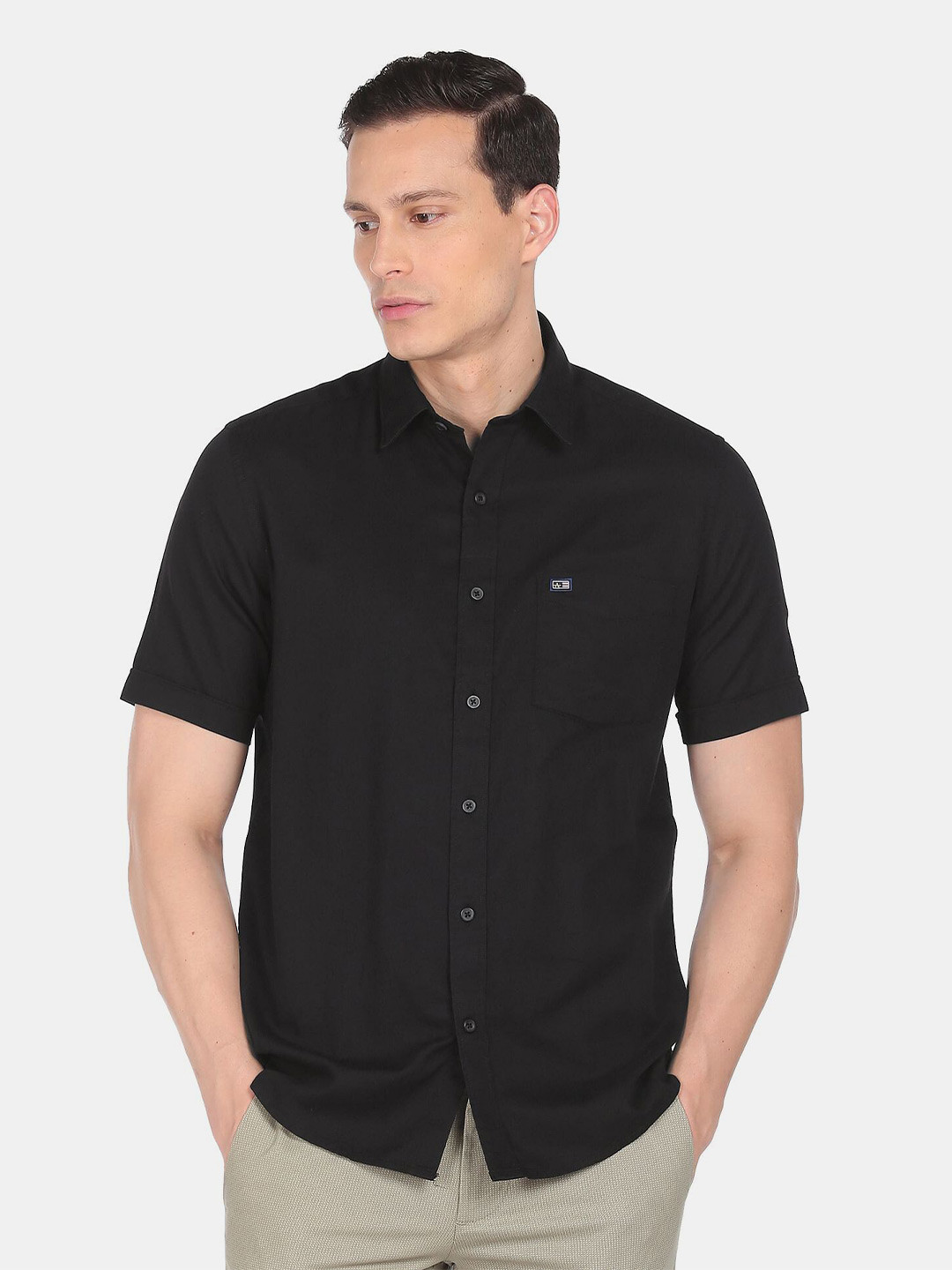 

Arrow Sport Men Black Pure Cotton Casual Shirt