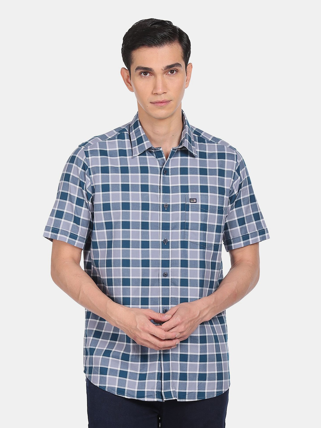 

Arrow Sport Men Blue Cotton Tartan Checks Casual Shirt