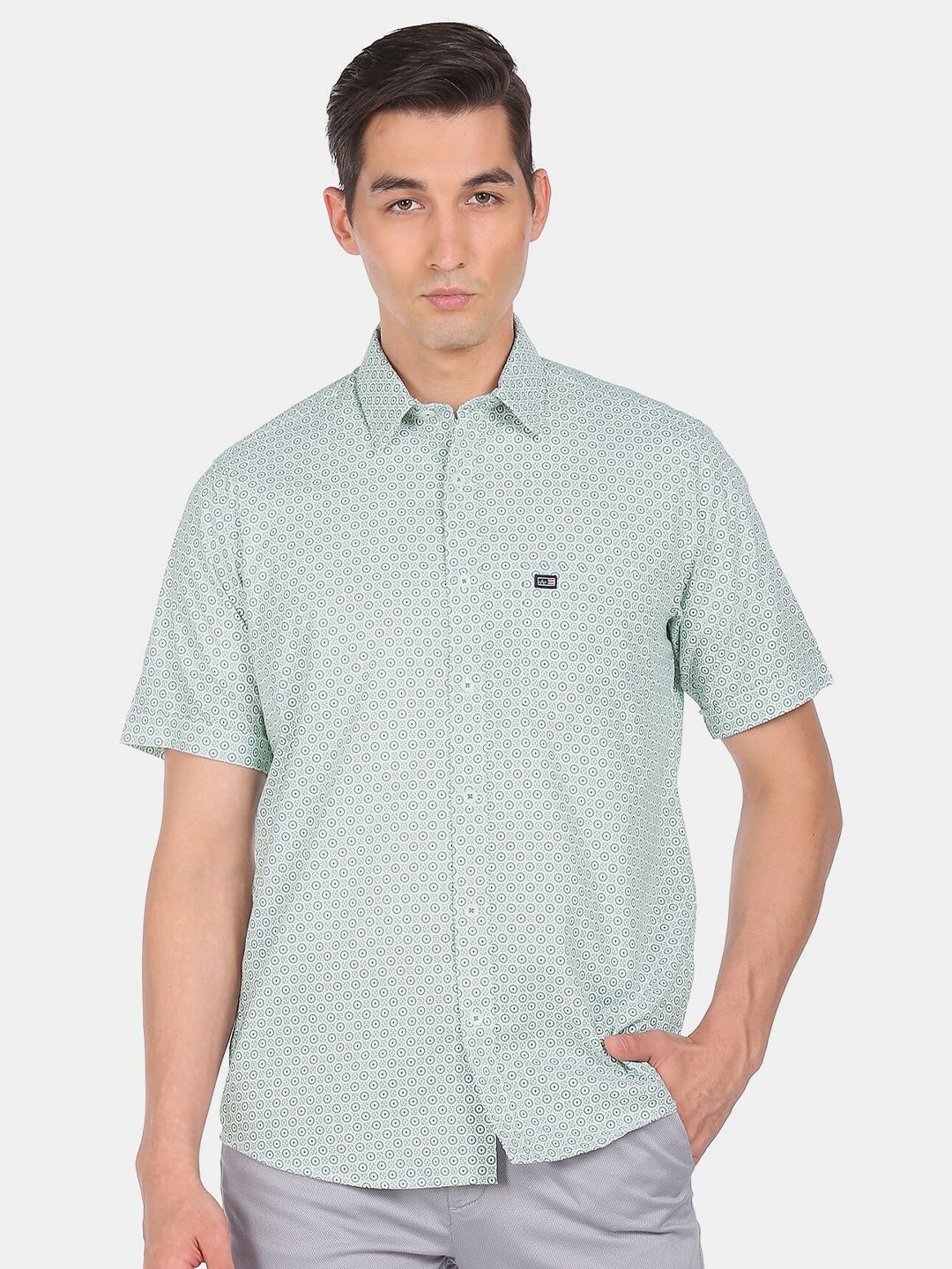 

Arrow Sport Men Green Printed Casual Shirt