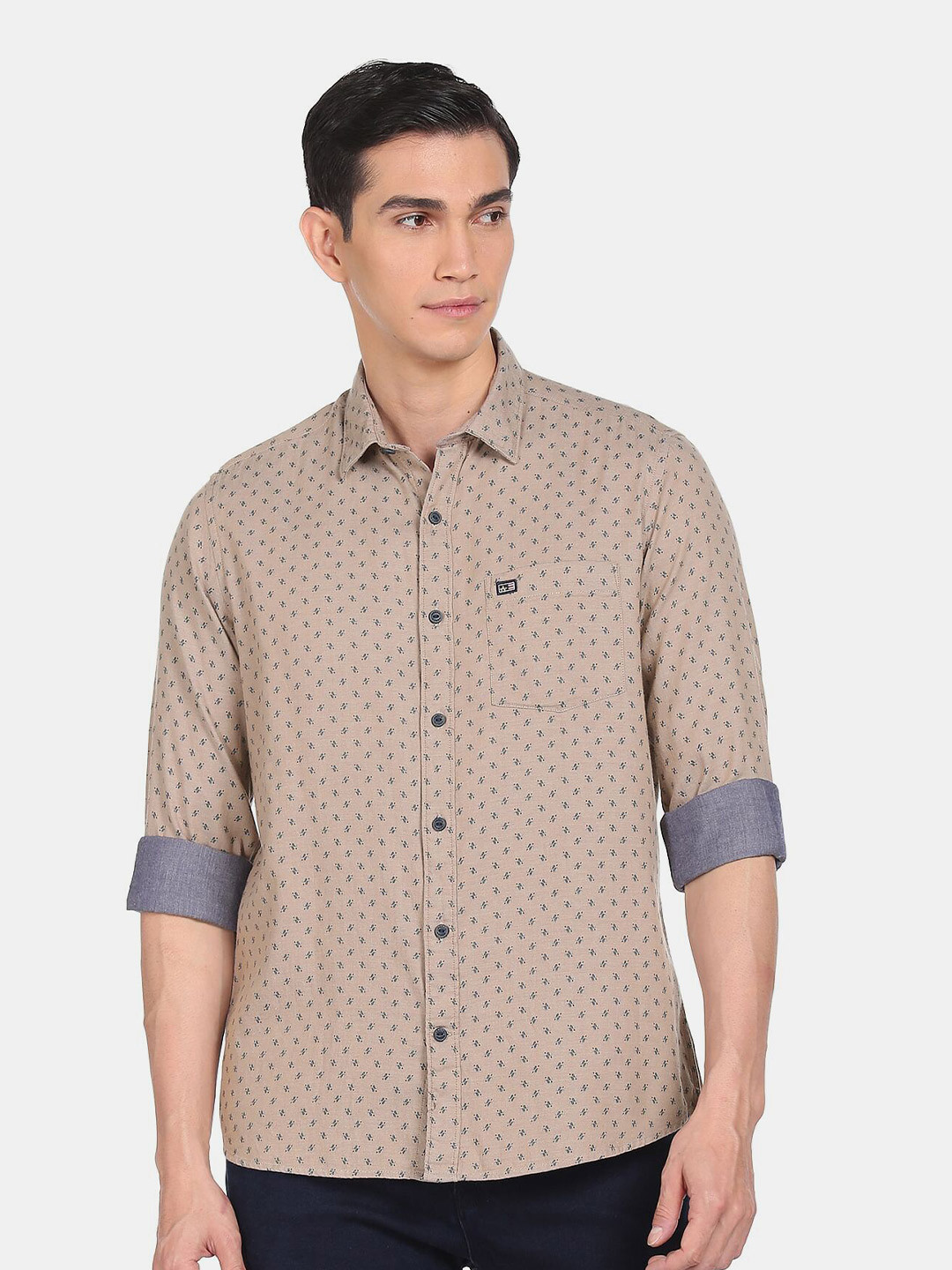 

Arrow Sport Men Beige Slim Fit Printed Casual Shirt