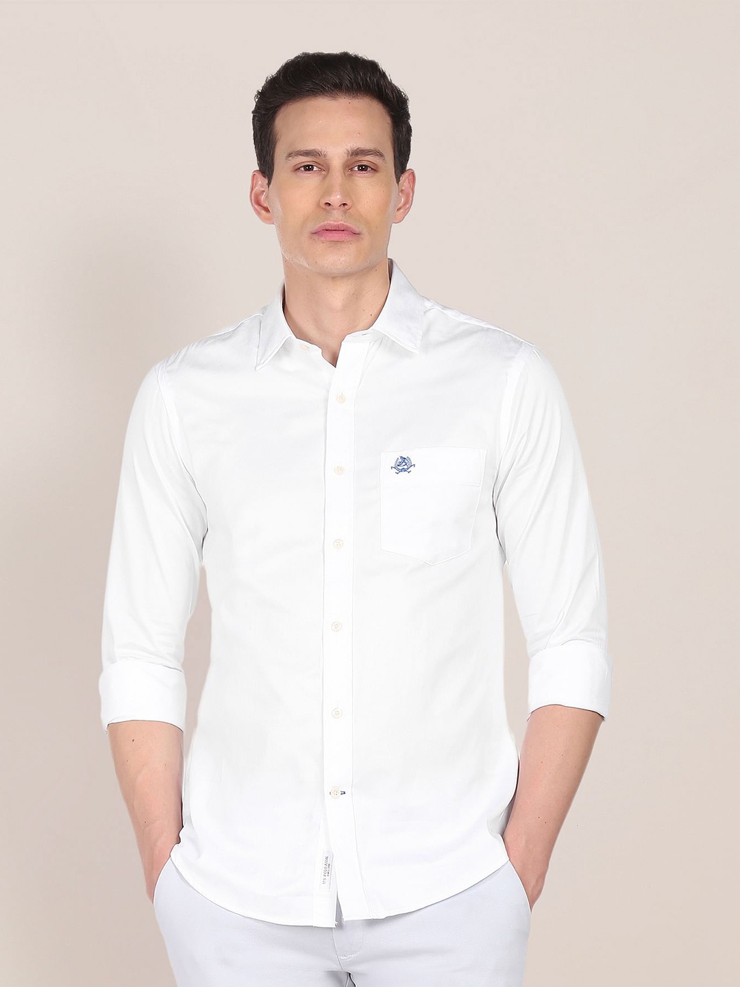 

U S Polo Assn Men White Casual Shirt