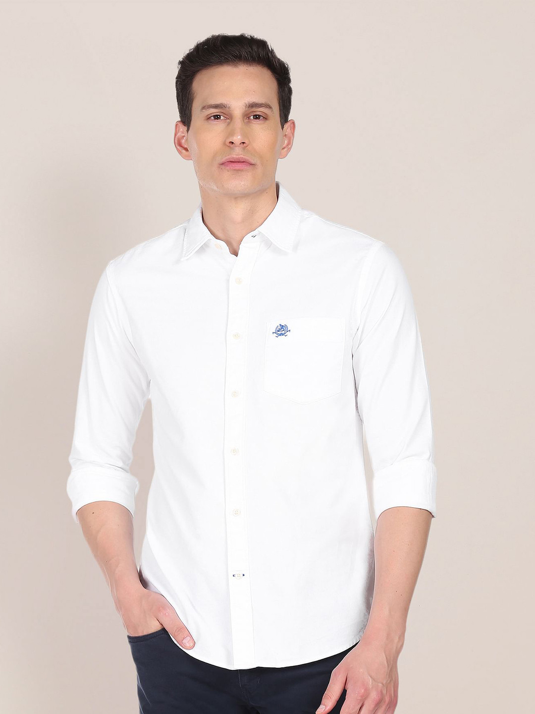 

U S Polo Assn Men White Casual Cotton Shirt