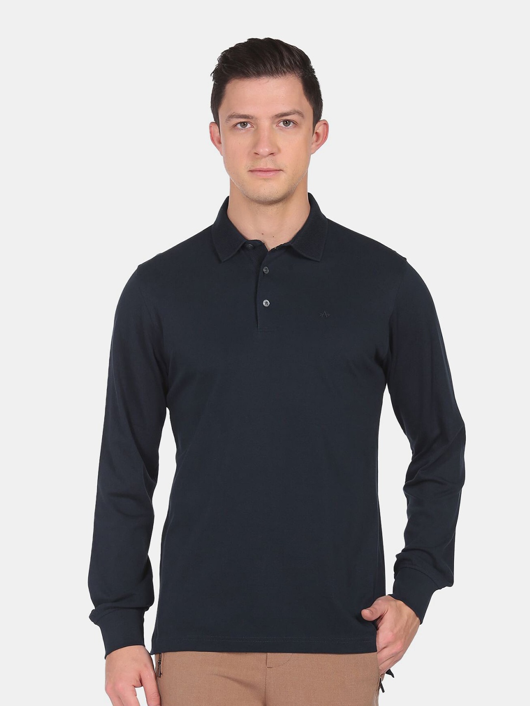 

Arrow Men Blue Polo Collar T-shirt