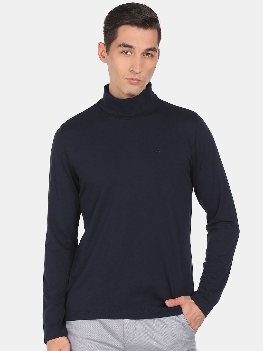 

Arrow New York Men Blue High Neck T-shirt