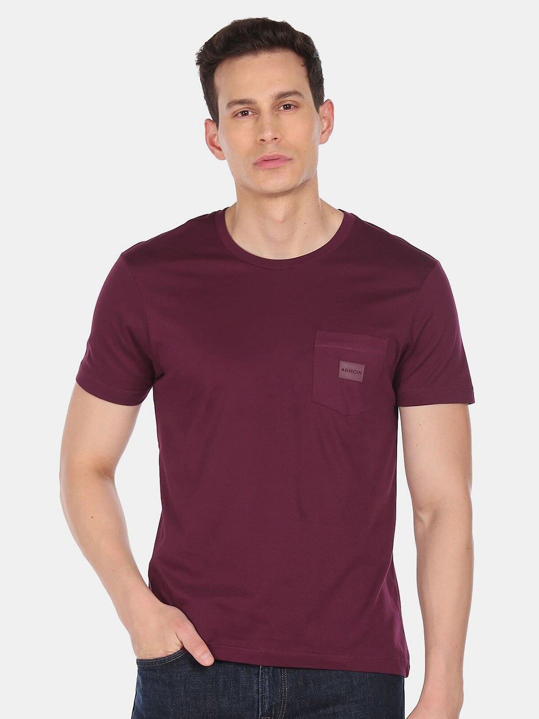 

Arrow New York Men Purple Cotton T-shirt
