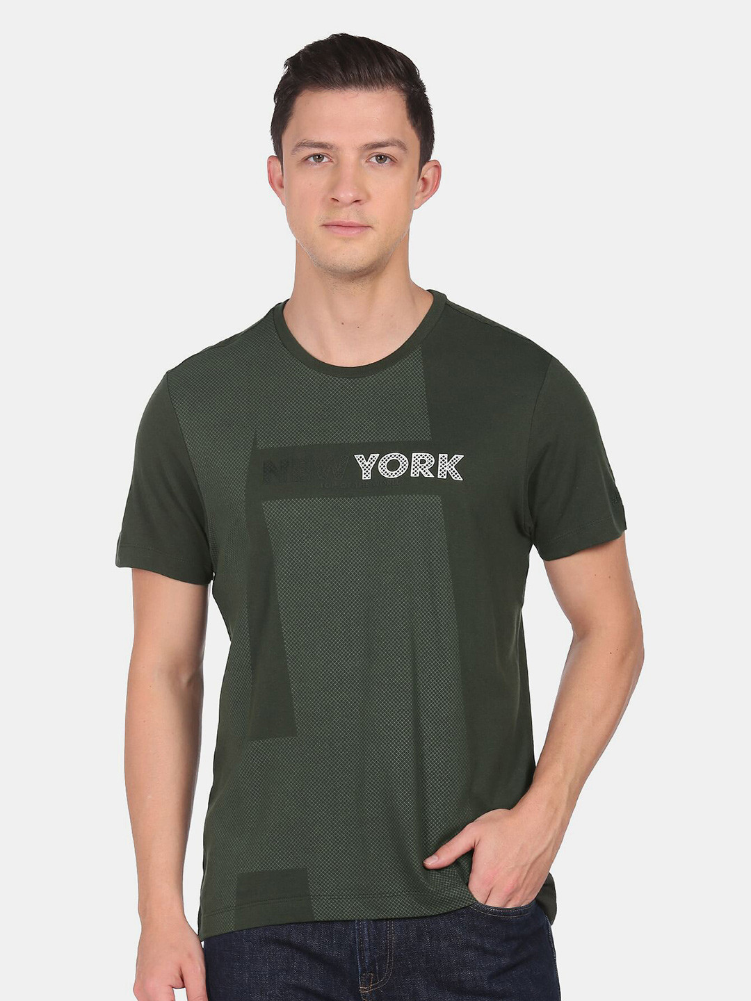 

Arrow New York Men Green Typography Cotton T-shirt
