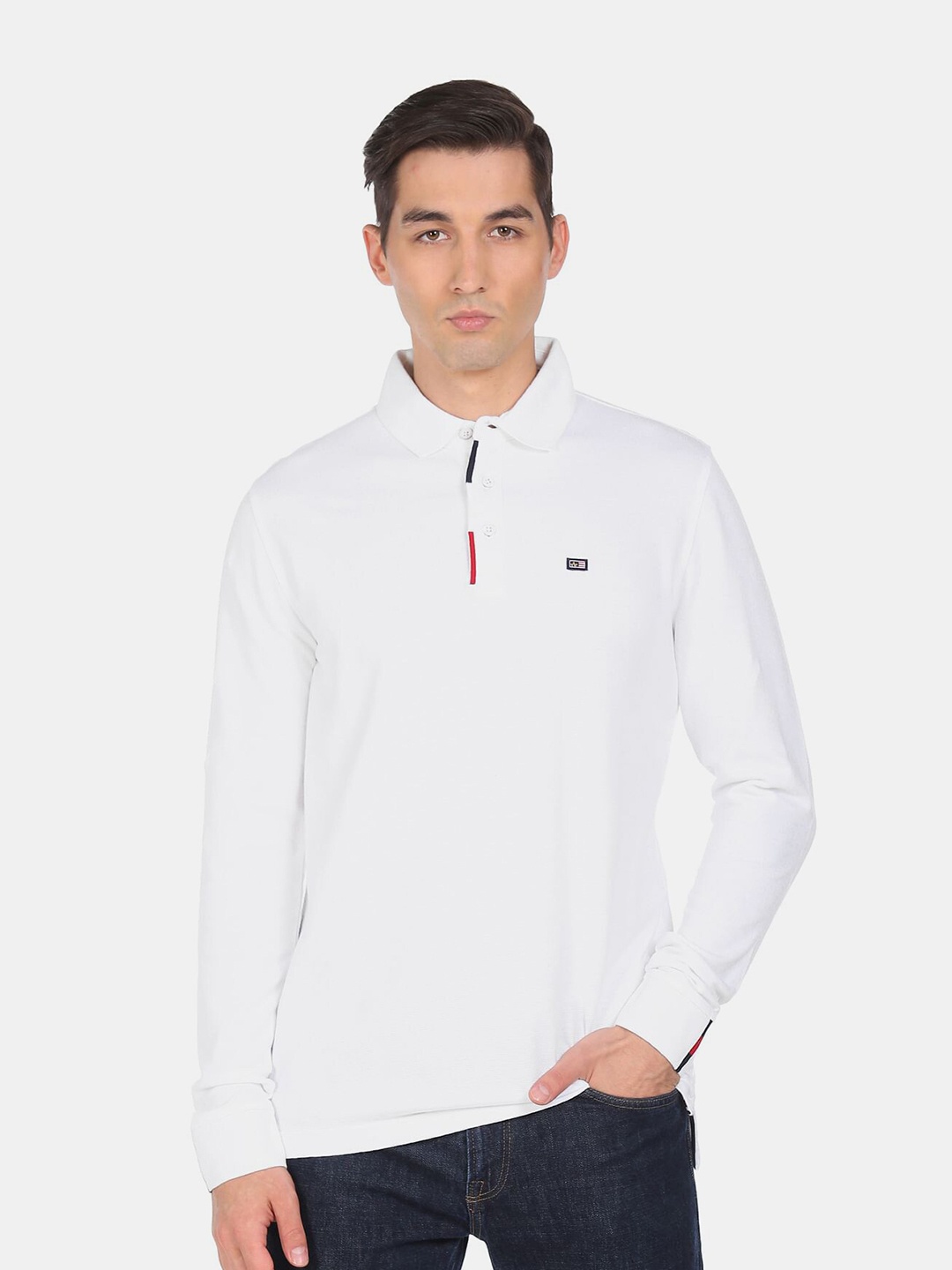 

Arrow Sport Men White Henley Neck T-shirt