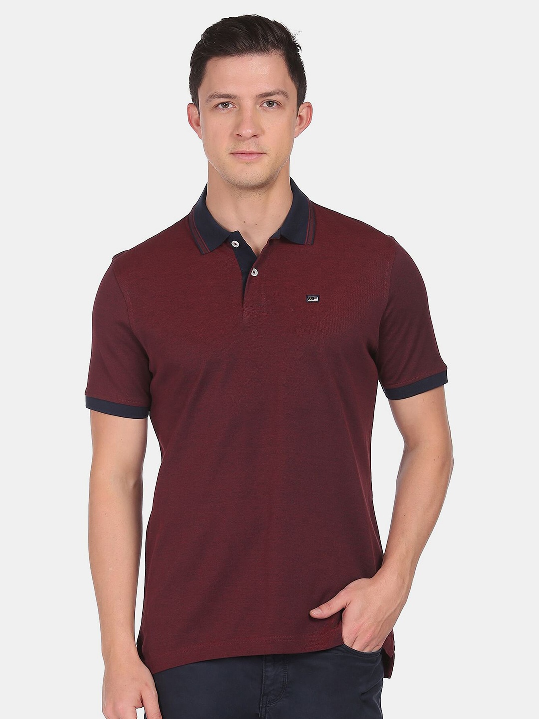 

Arrow Sport Men Maroon Polo Collar T-shirt