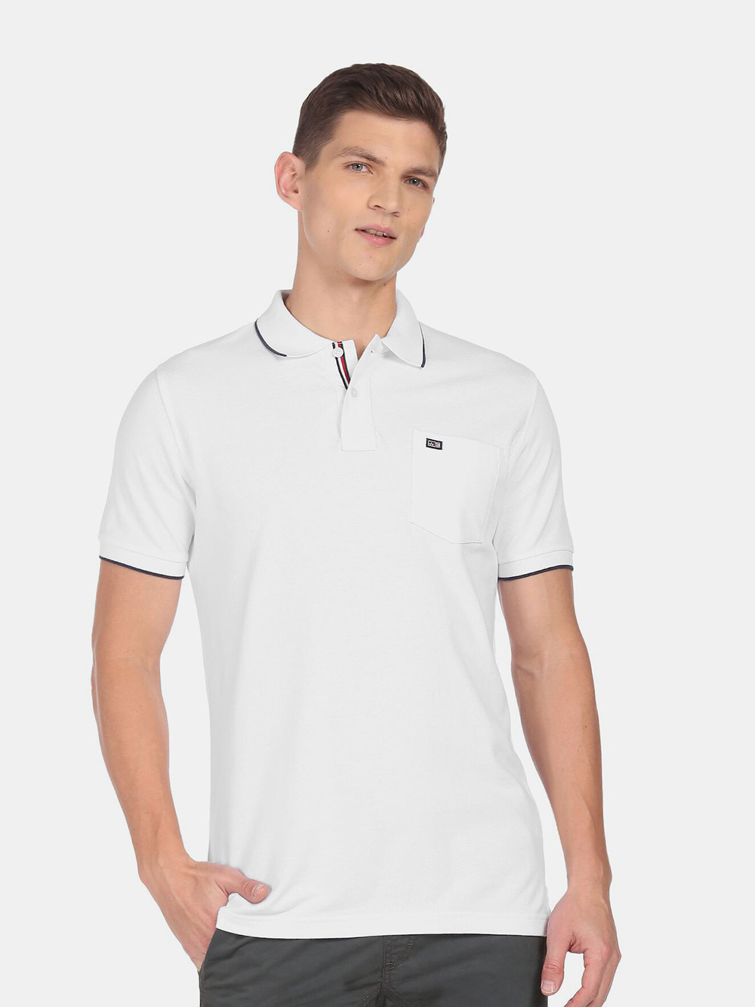 

Arrow Sport Men White Cotton Polo Collar T-shirt