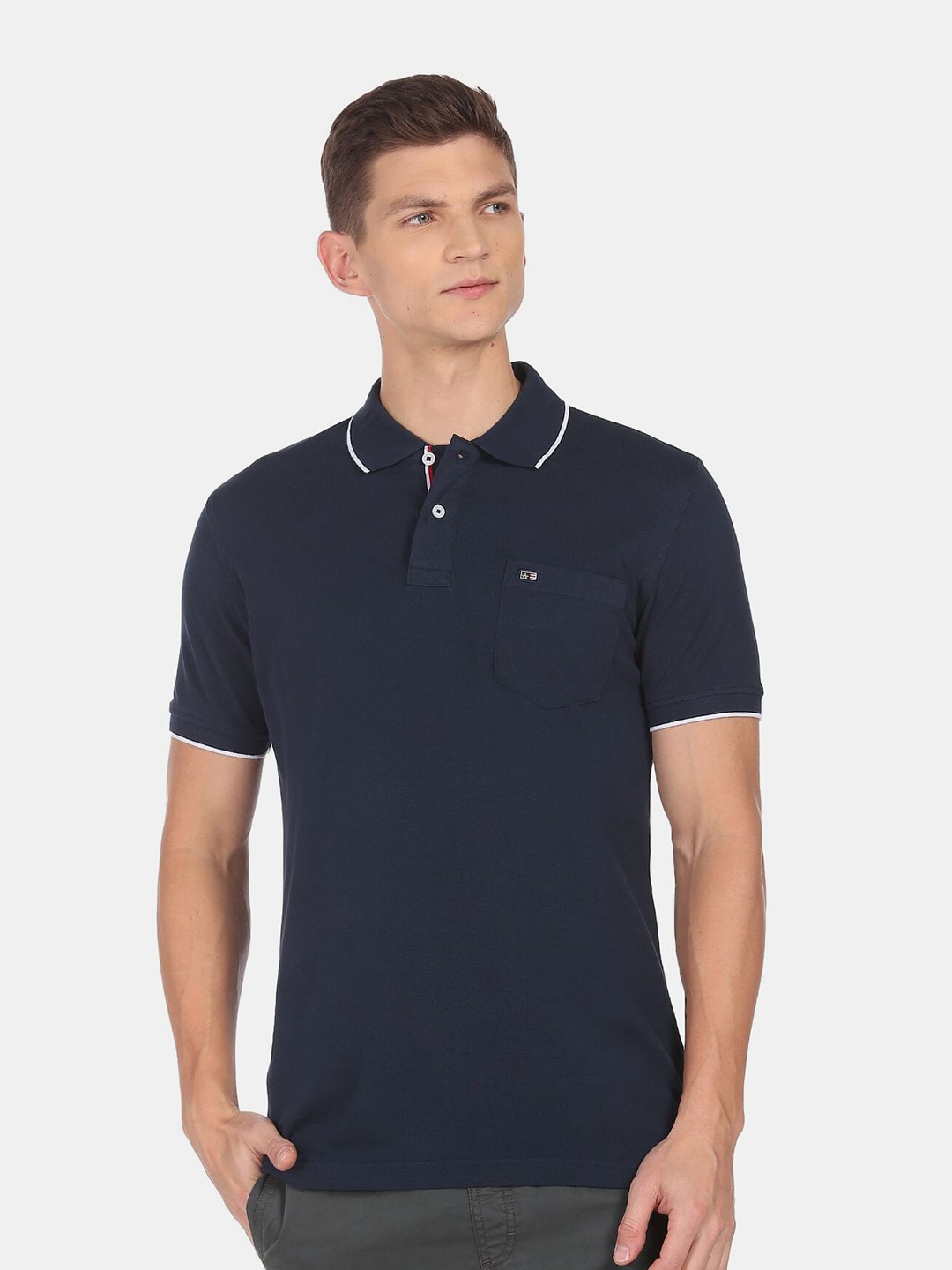 

Arrow Sport Men Blue Polo Collar T-shirt