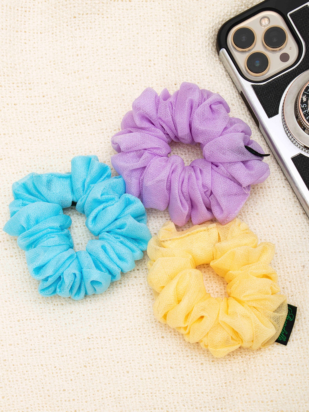 

Arendelle Women Yellow & Pink Set of 3 Ponytail Holders