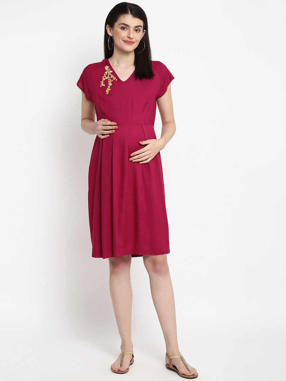 

The Vanca Red Maternity Dress