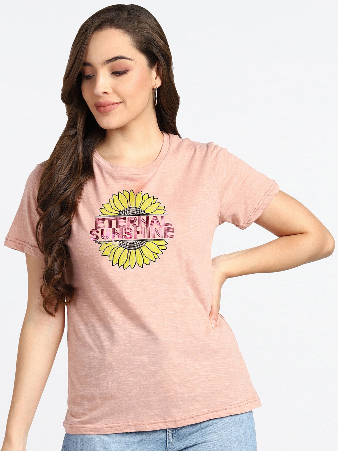 

shashvi Women Pink Printed T-shirt