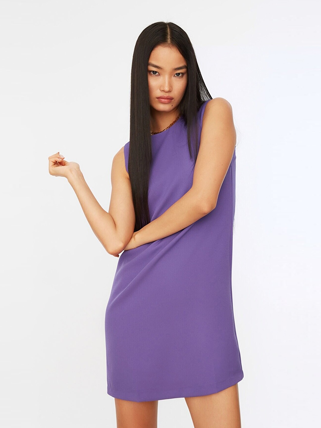 

Trendyol Women Purple T-shirt Mini Dress