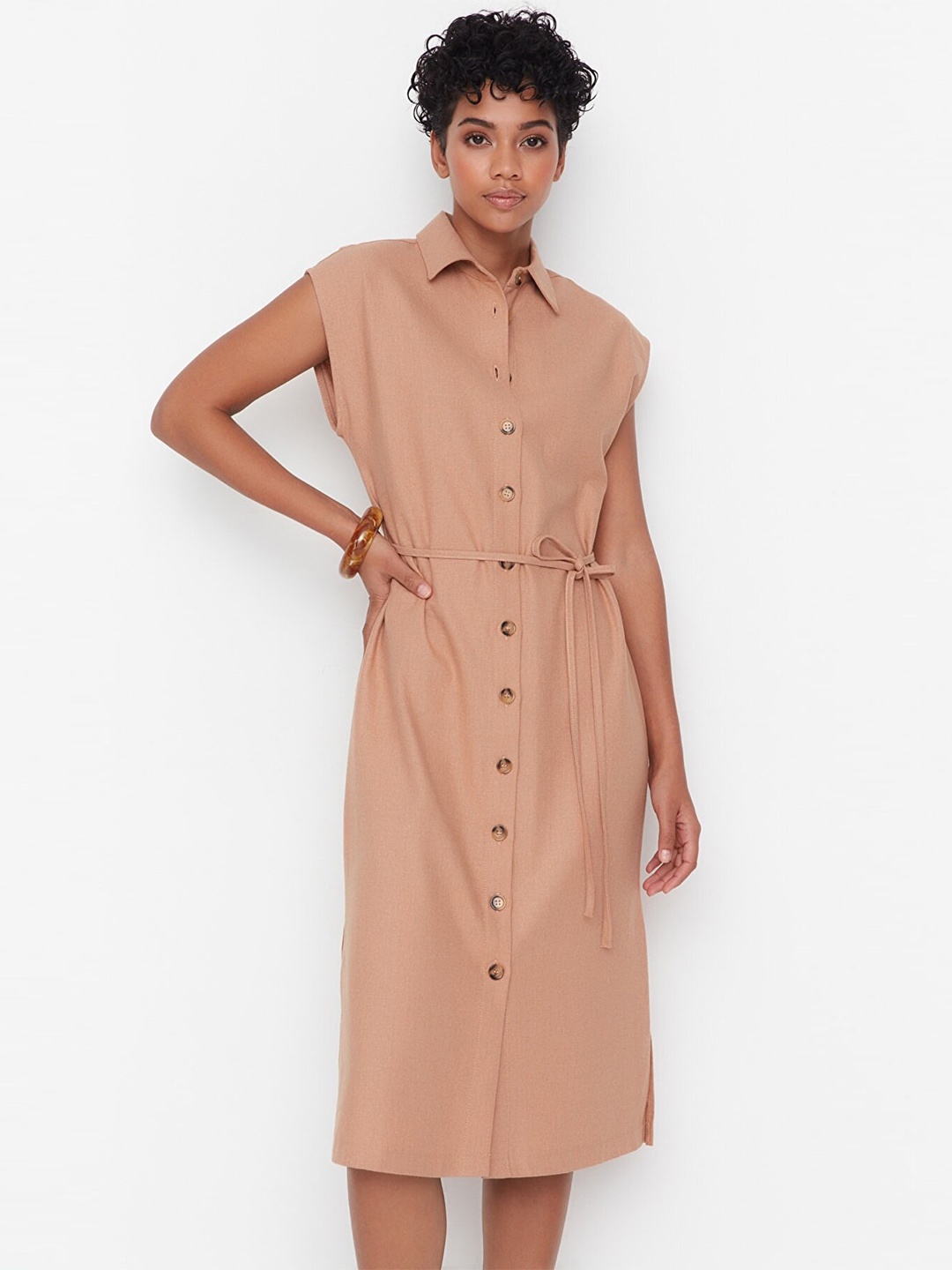 

Trendyol Coffee Brown A-Line Midi Dress