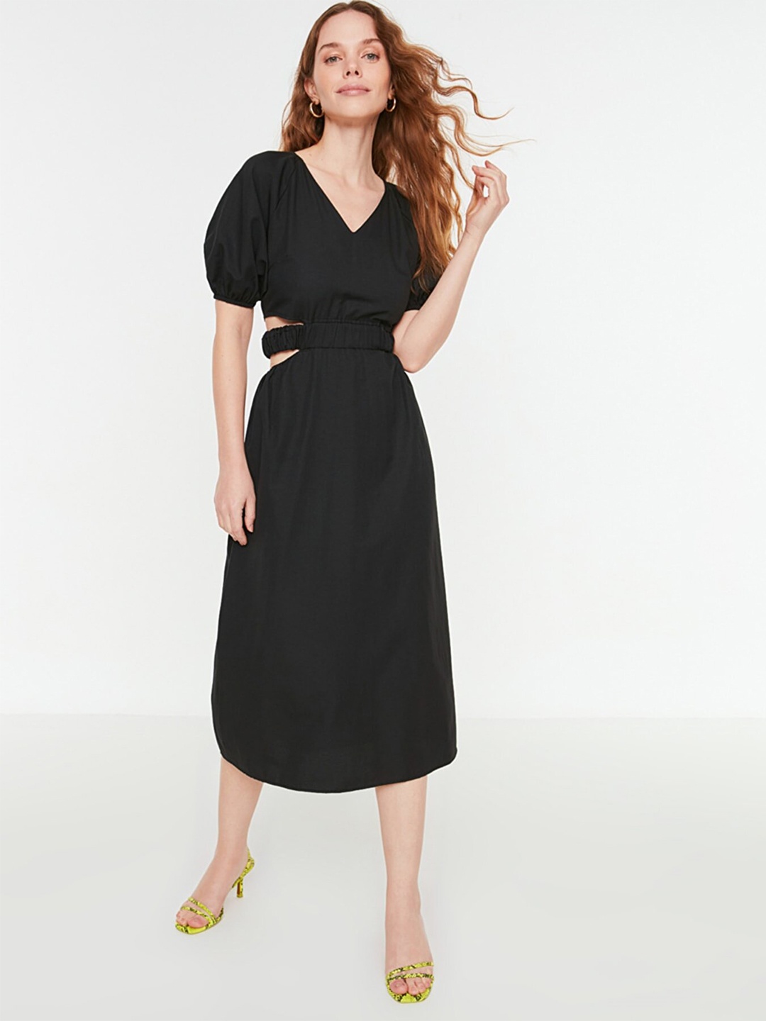 

Trendyol Black Midi Pure Cotton Dress