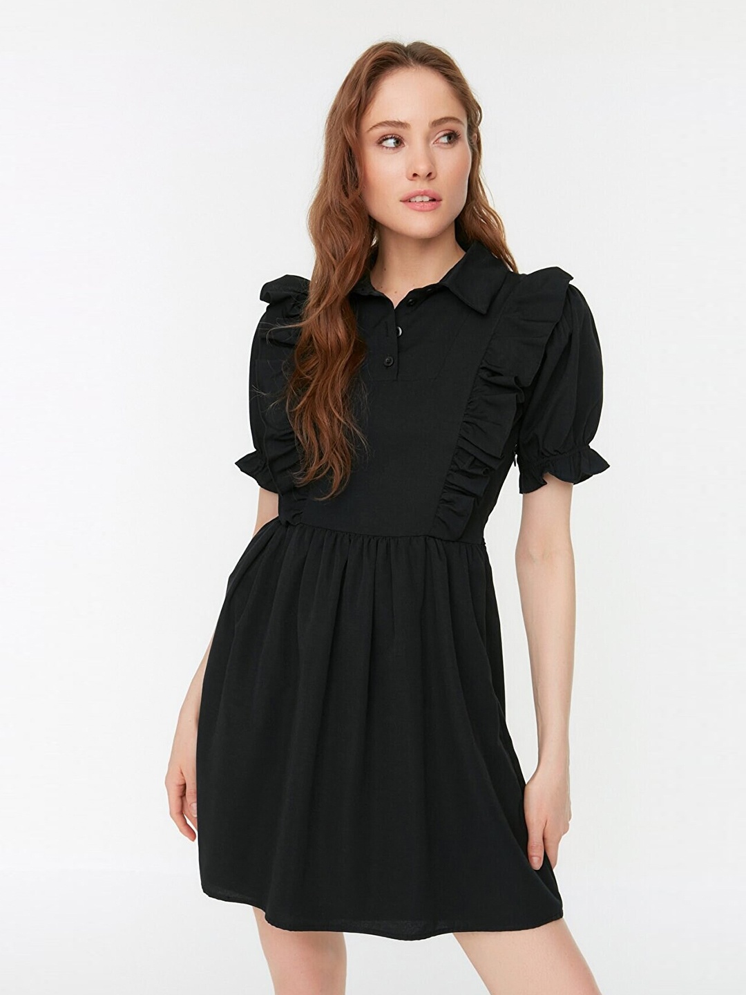 

Trendyol Black Shirt Mini Dress