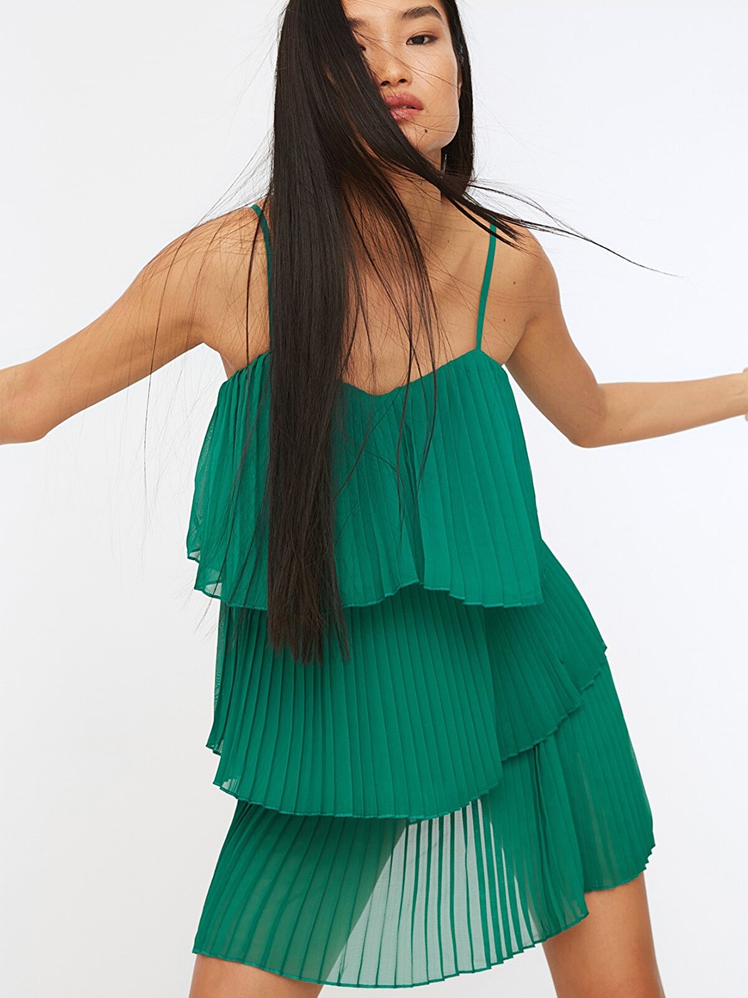 

Trendyol Green Layered A-Line Mini Dress