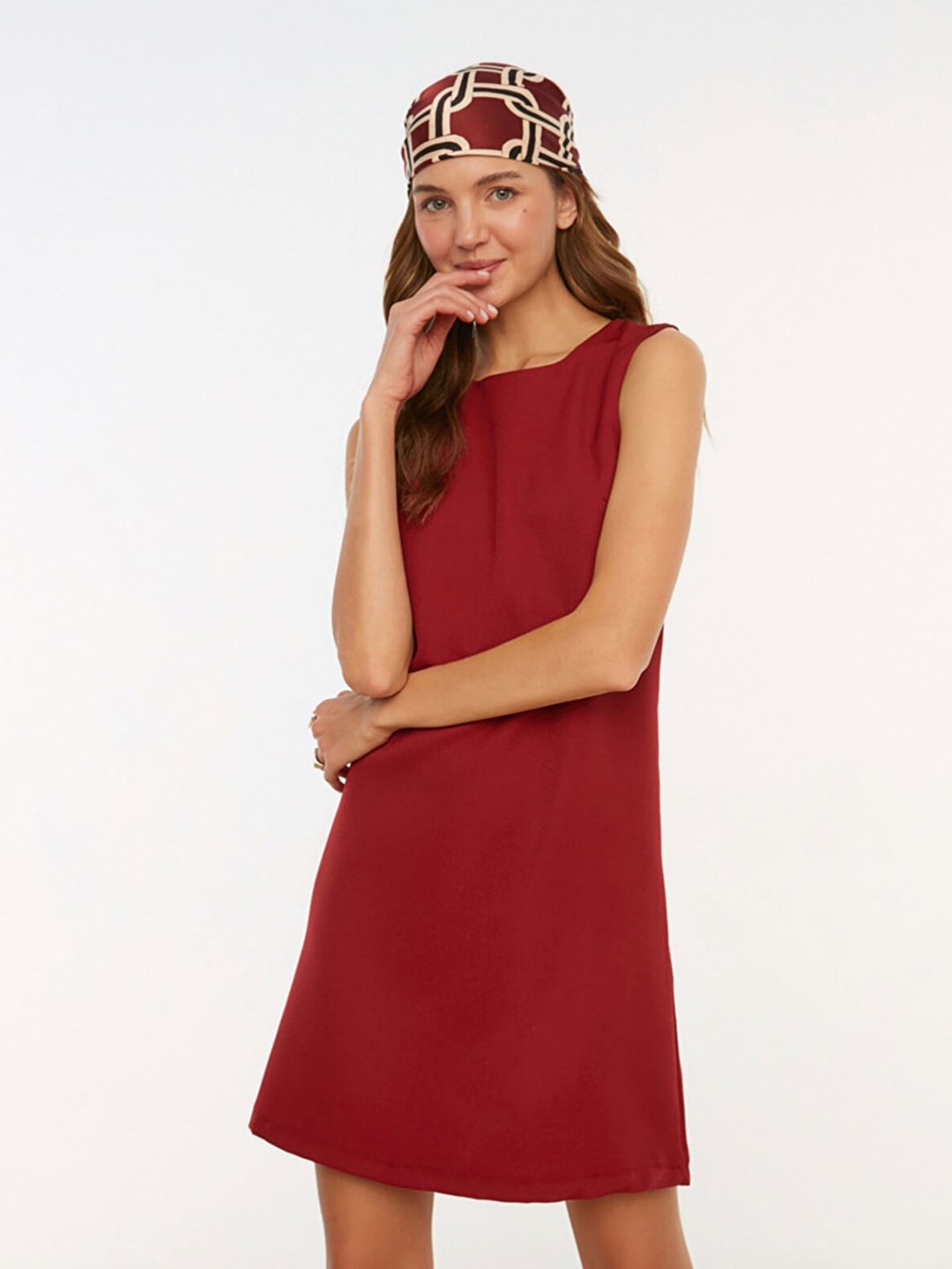 

Trendyol Burgundy A-Line Dress