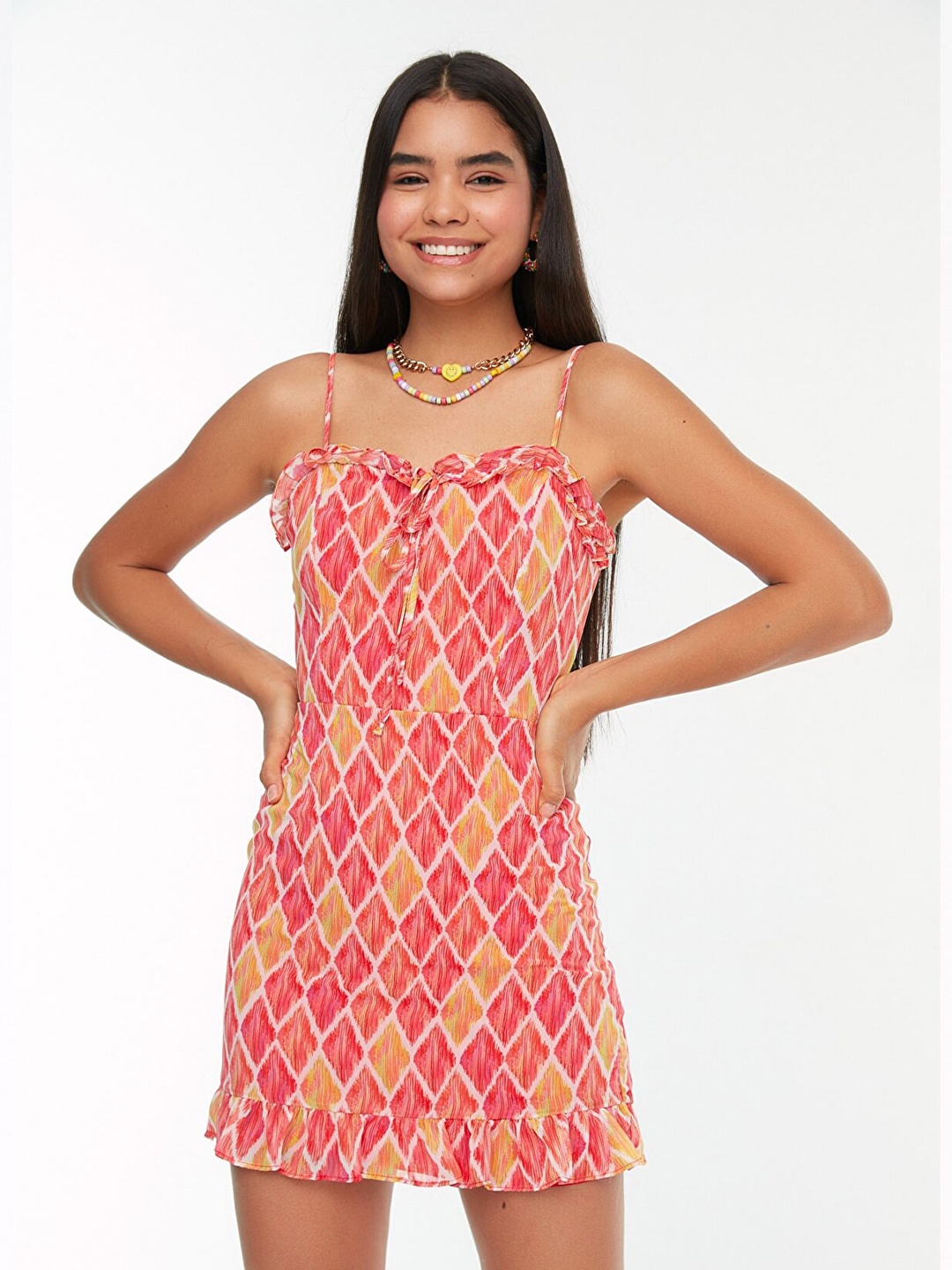 

Trendyol Multicoloured A-Line Mini Dress, Multi