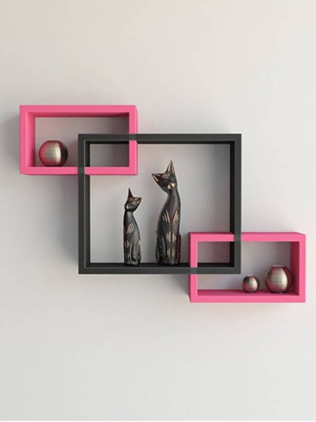 

Home Sparkle Red & Black Mosaic Wall Shelf