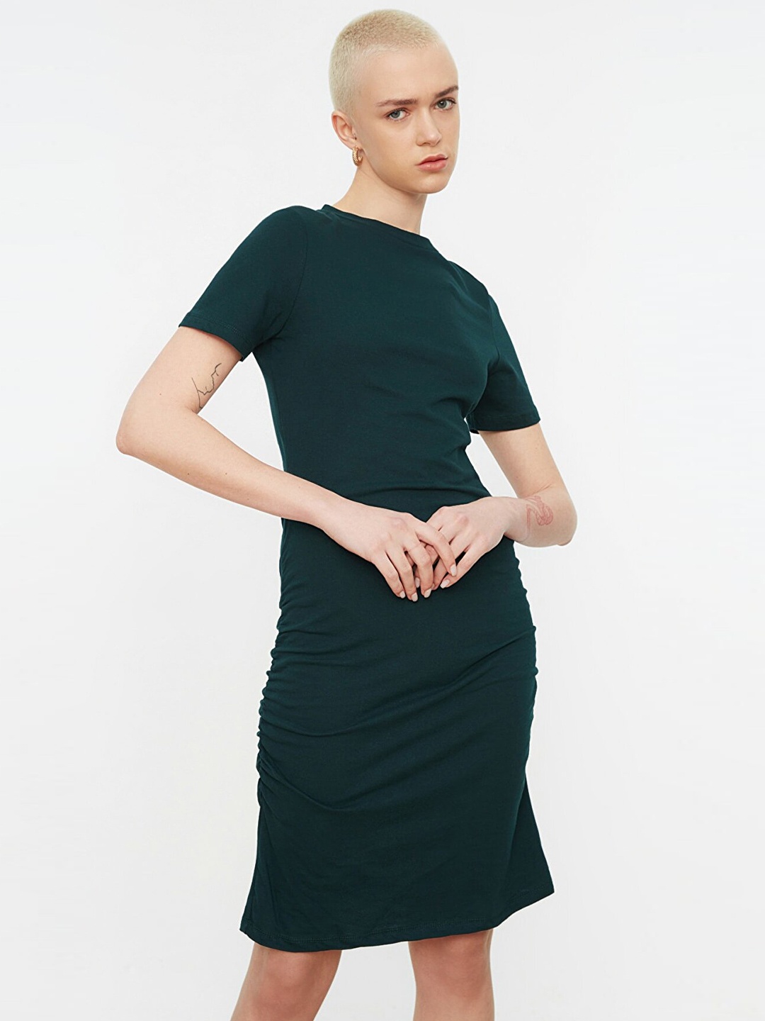 

Trendyol Women Green Cotton Bodycon Dress