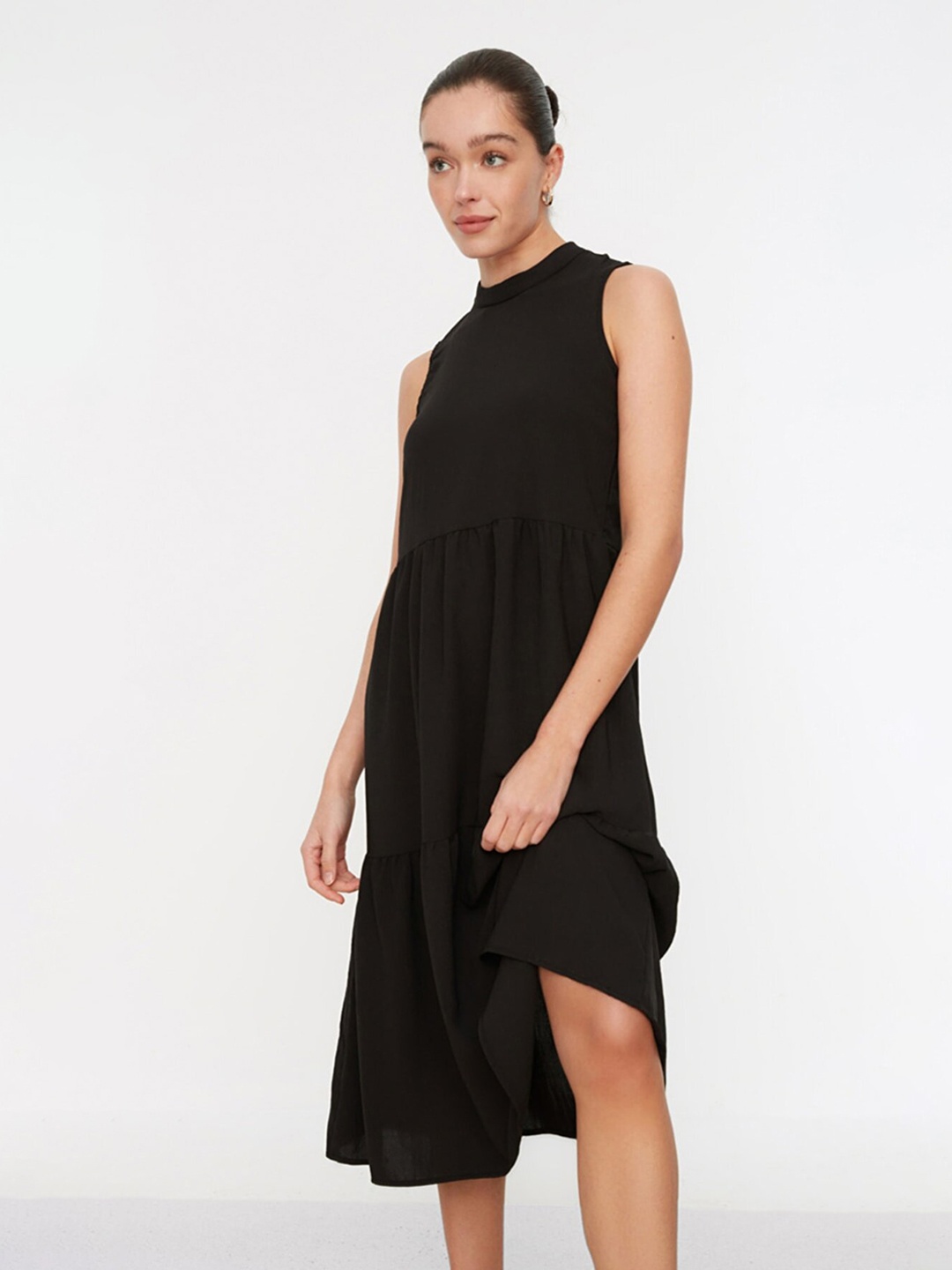 

Trendyol Women Black A-Line Midi Dress