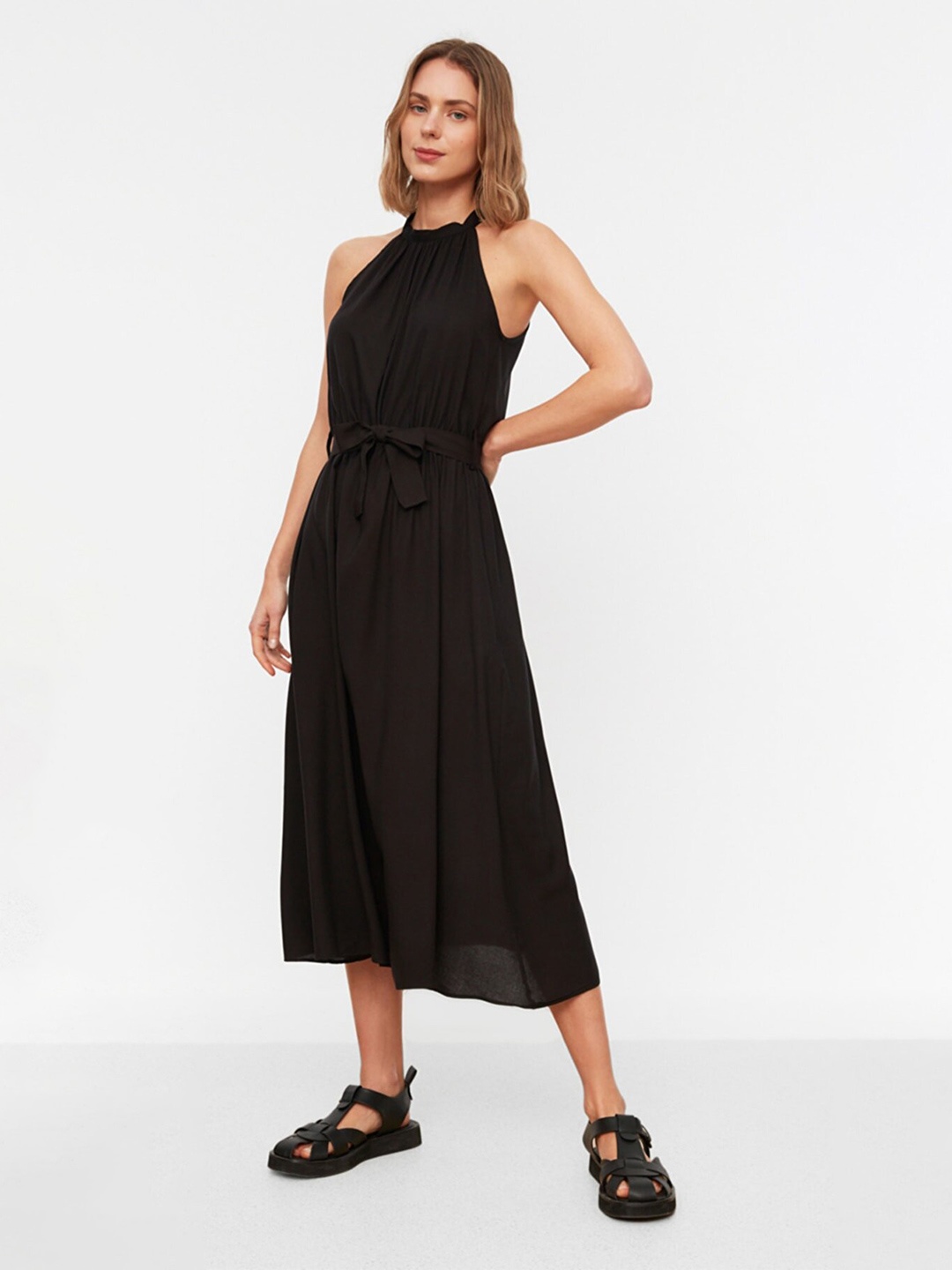 

Trendyol Women Black A-Line Midi Dress