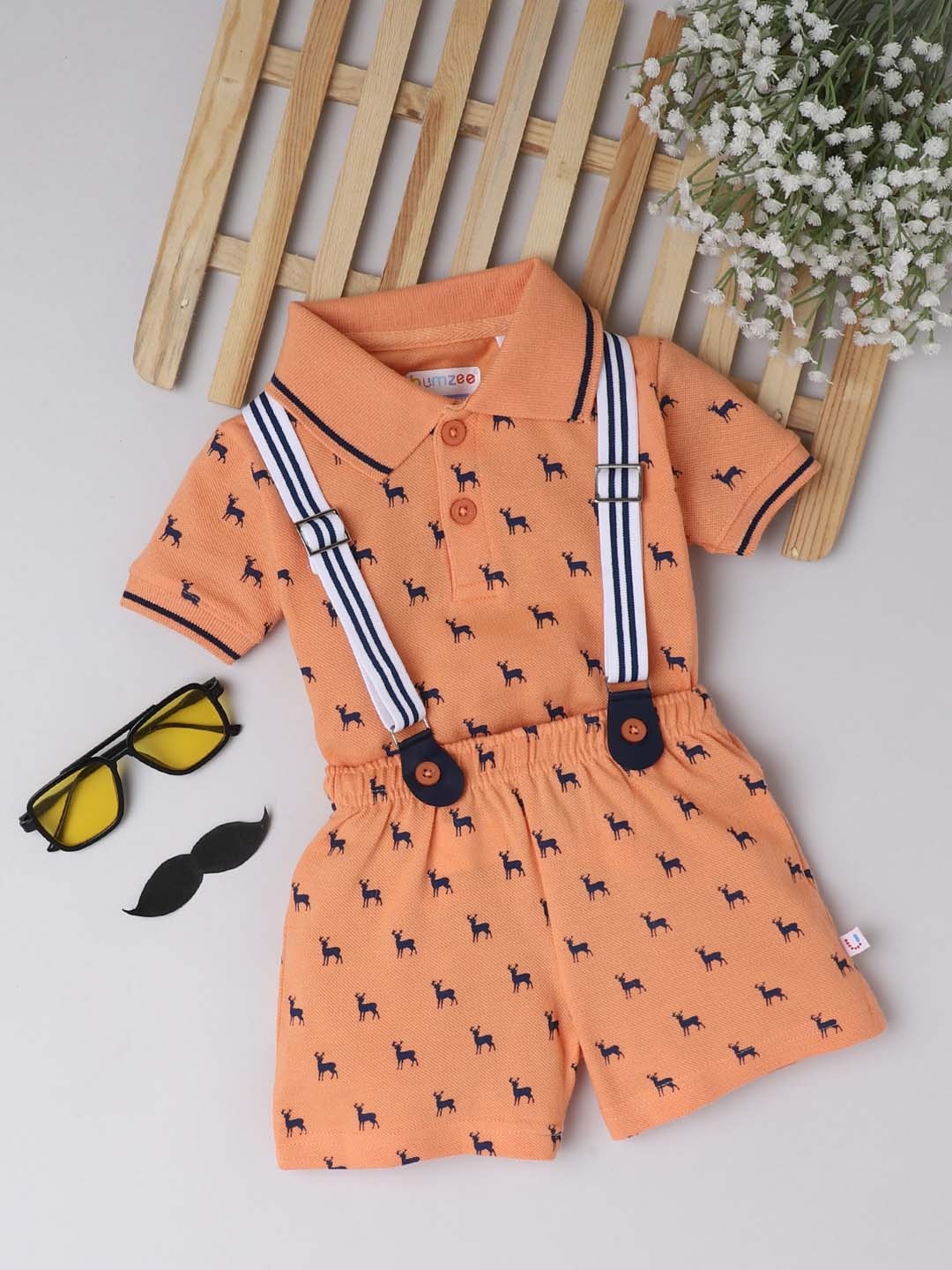 

BUMZEE Boys Orange Clothing Set