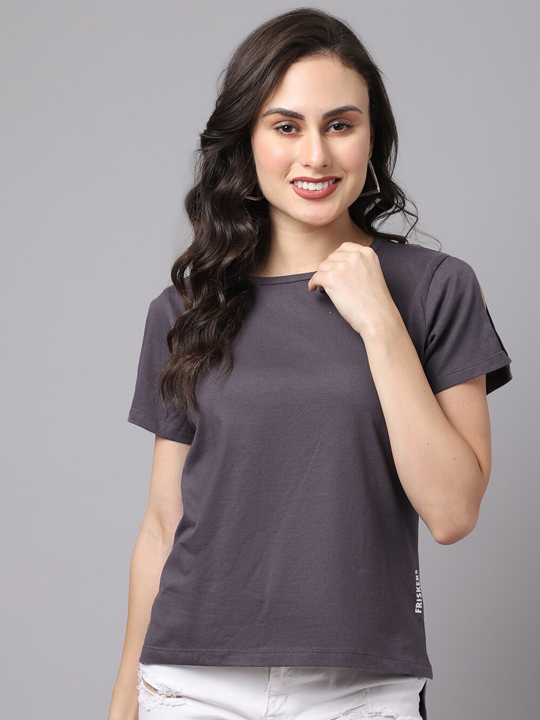 

Friskers Charcoal Solid High-Low Top