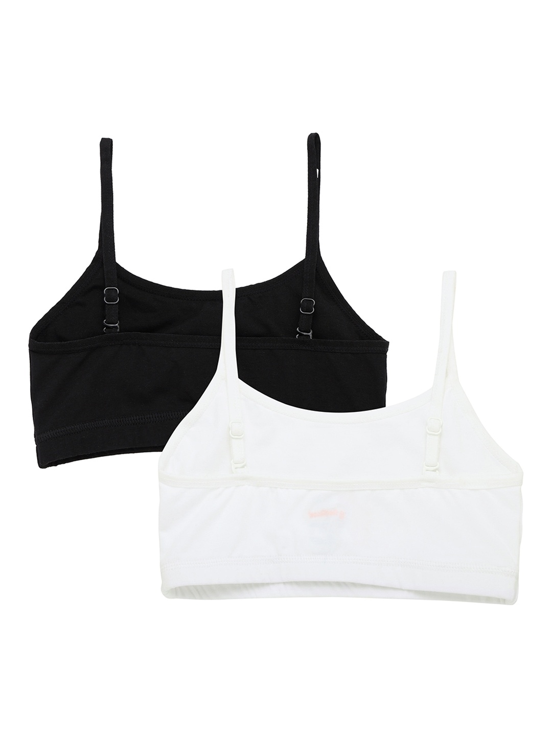 

Red Rose Set Of 2 Black & White Non Padded & Non Wired Solid Beginners Bra