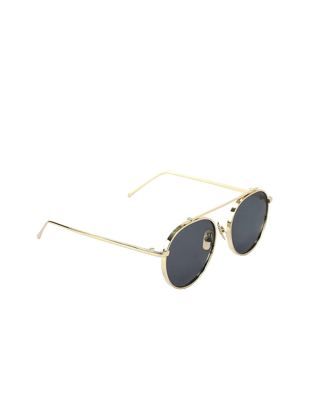

PHENOMENAL Adults Black Lens & Gold-Toned Round Sunglasses
