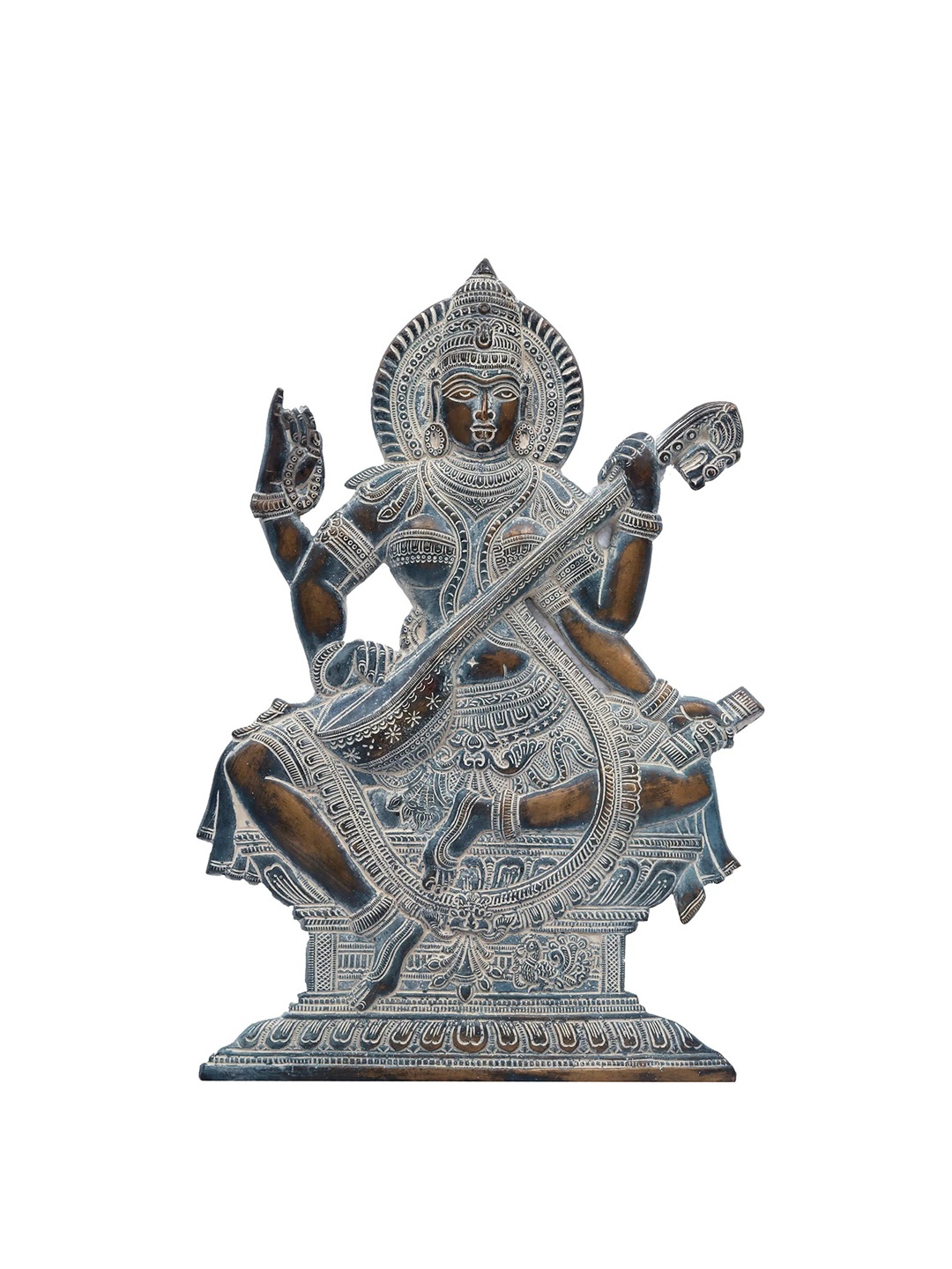 

Exotic India Grey Goddess Saraswati Wall Hanging