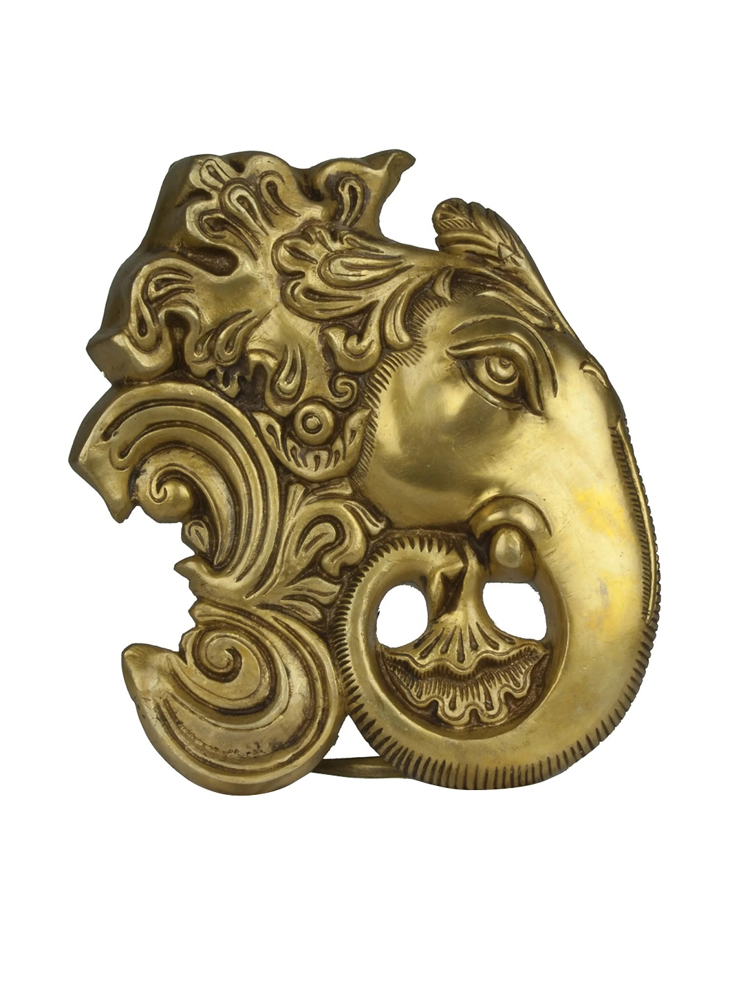 

Exotic India Gold-Toned Brass Ganesha OM Hanging Wall Decor