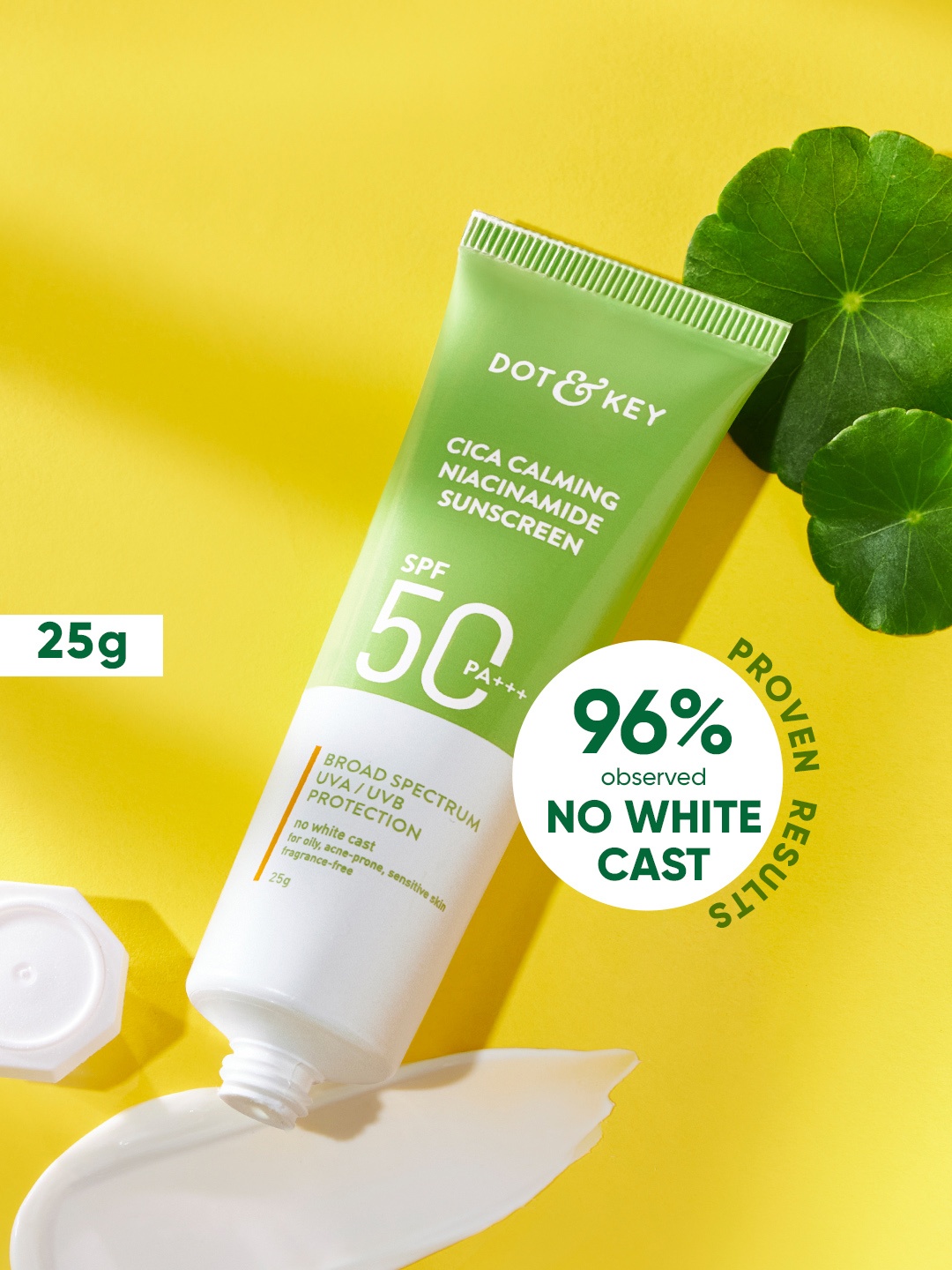 

DOT & KEY Cica Calming Anti-Acne Niacinamide SPF50 PA+++ Sunscreen for Oily Skin - 25g, White