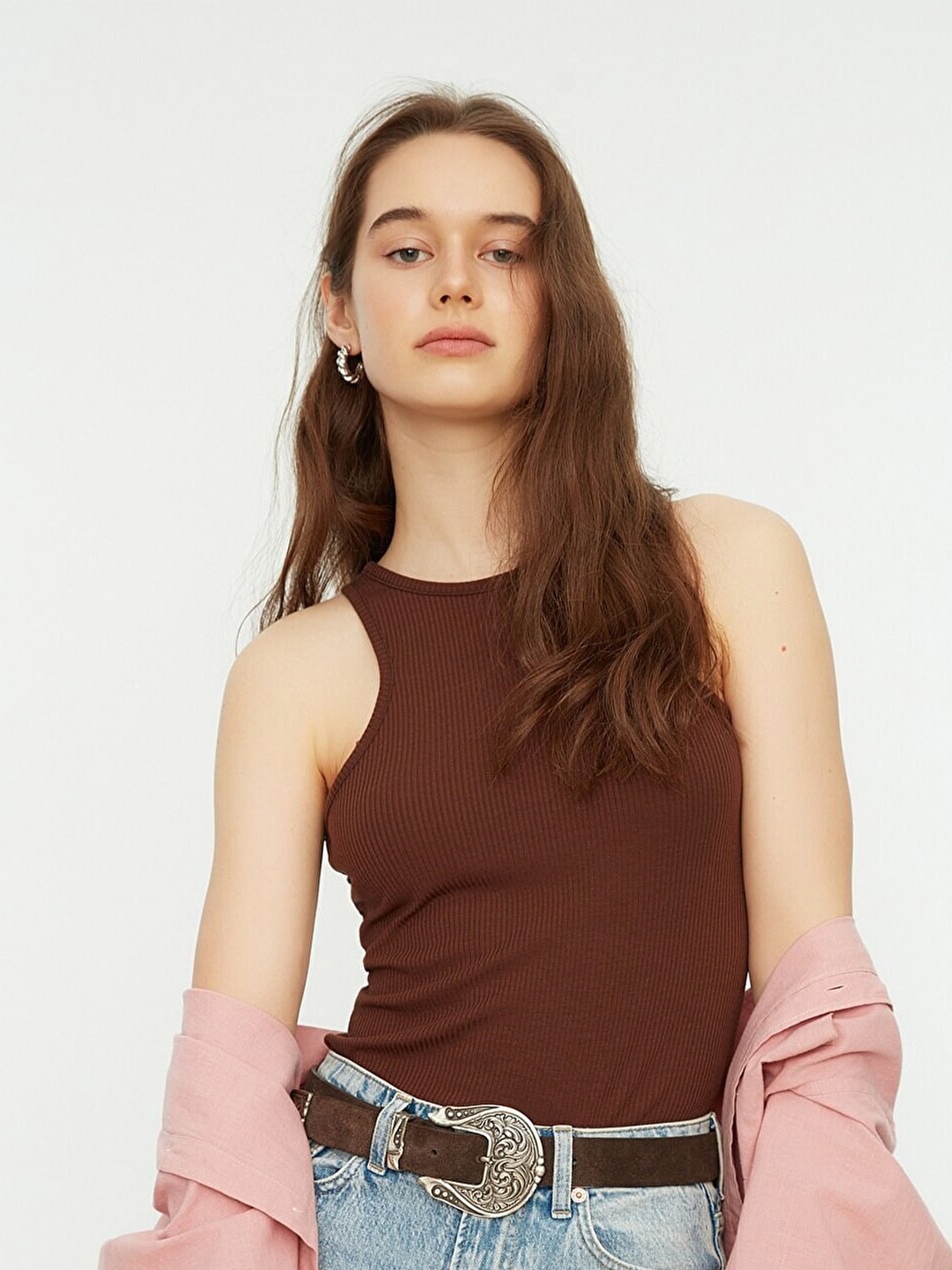 

Trendyol Brown Solid Top