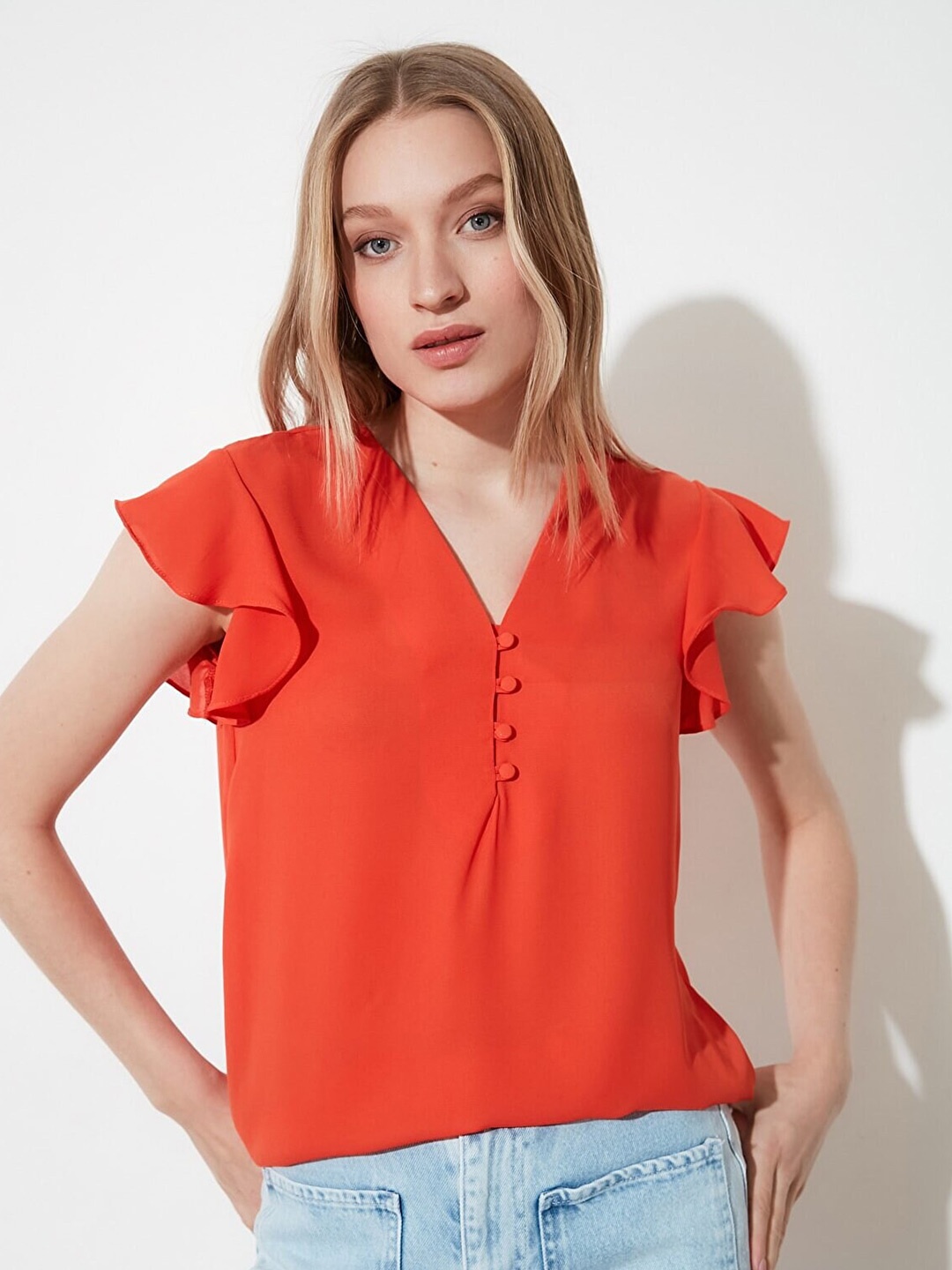 

Trendyol Coral Shirt Style Top