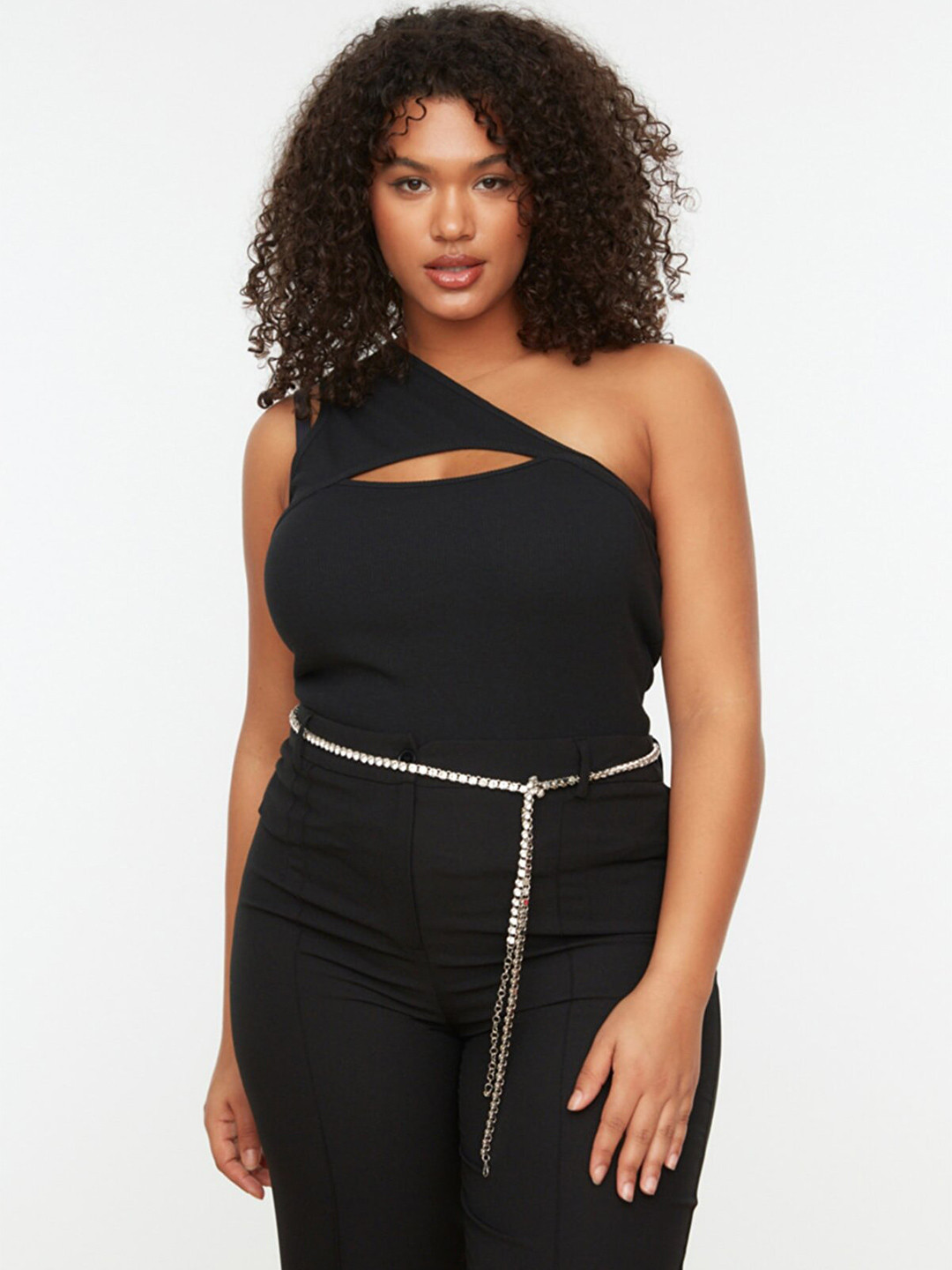 

Trendyol Women Black One Shoulder Top
